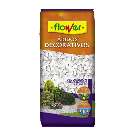 FLOWER STYLE Marmolina Blanca 12/18 para Decorar Macetas, Parterres, Jardines, etc - 20 L