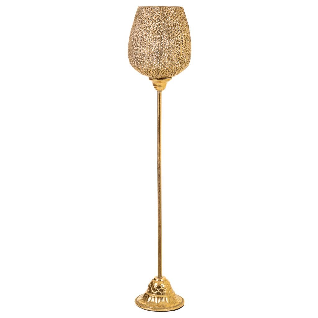 WANDERLUST DECO Portavelas de metal dorado 19x19x93.5h cm