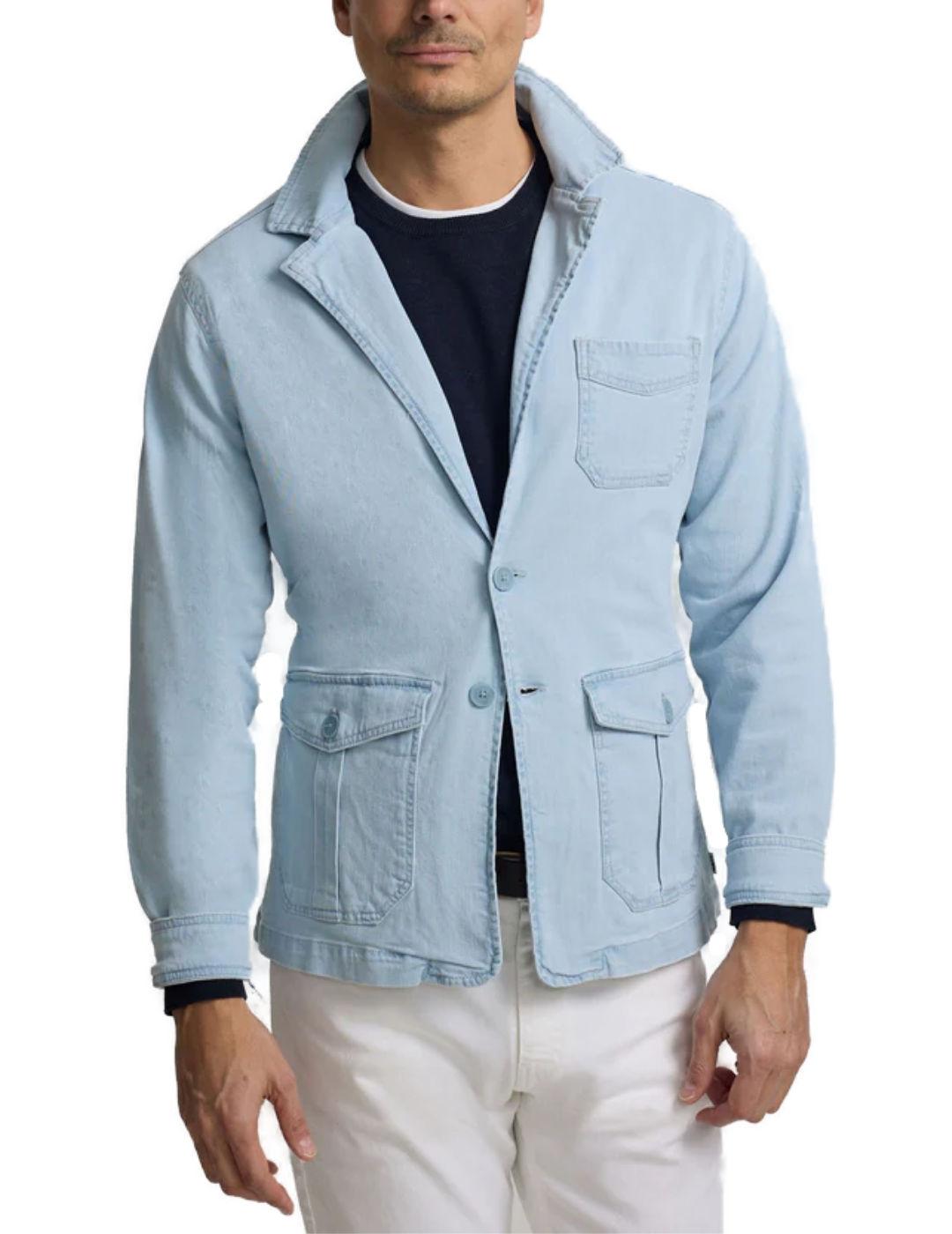 Chaqueta blazer Silbon denim azul claro para hombre
