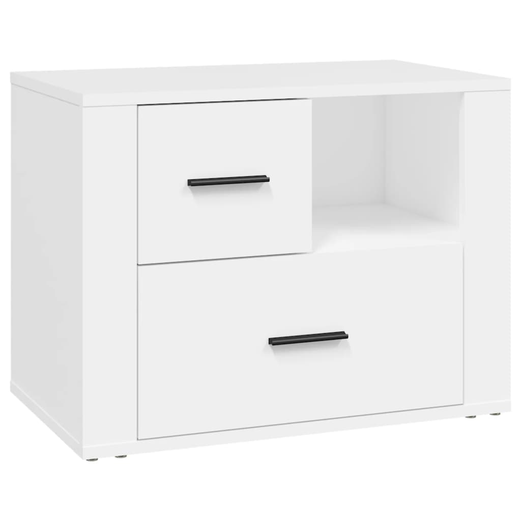 Vidaxl Mesita de Noche Madera Contrachapada 60x36x45 Cm Blanco