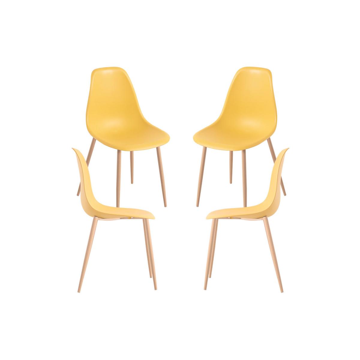 Regalos Miguel - Packs Sillas Comedor - Pack 4 Sillas Mykle - Amarillo