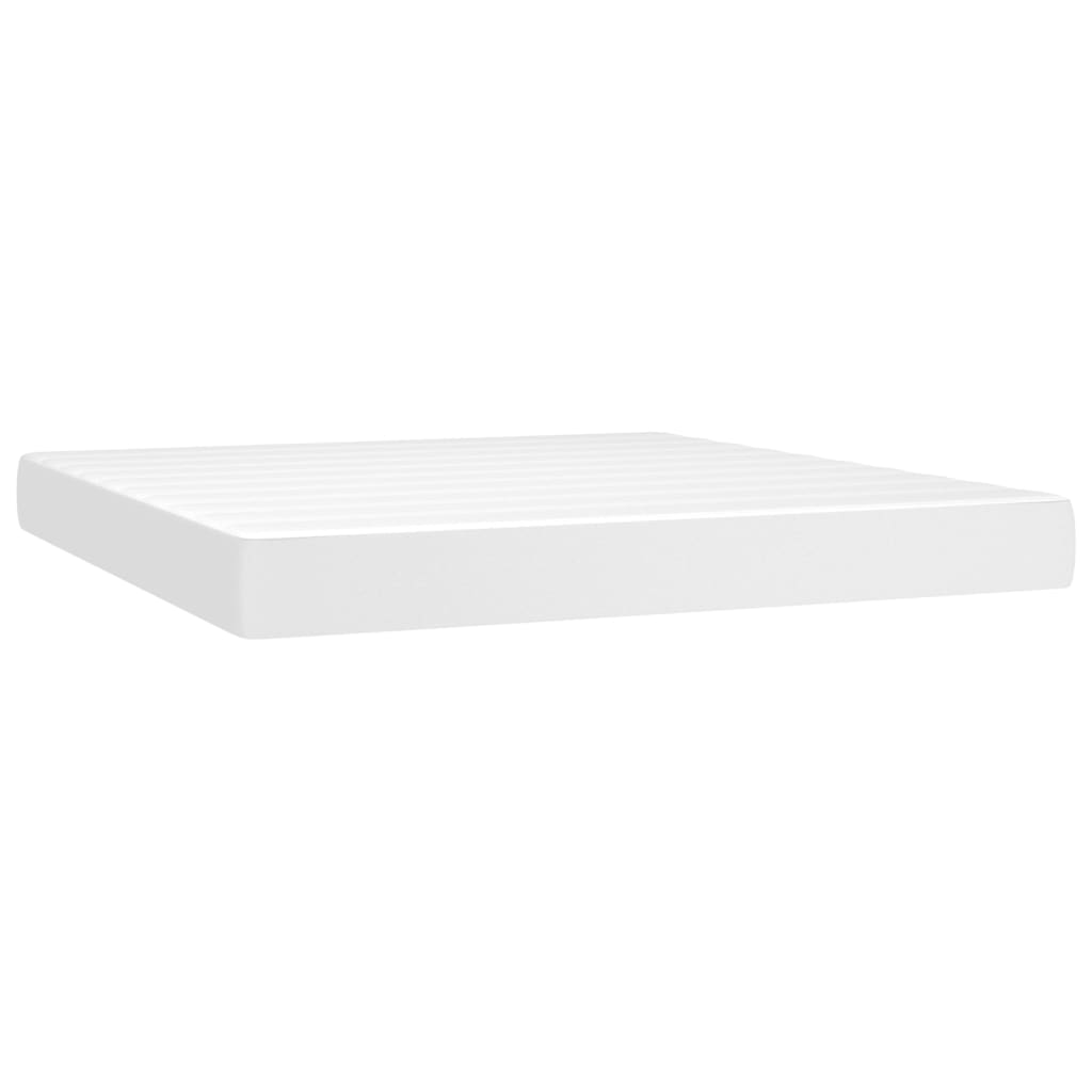 vidaXL Colchón muelles ensacados cuero sintético blanco 160x200x20 cm