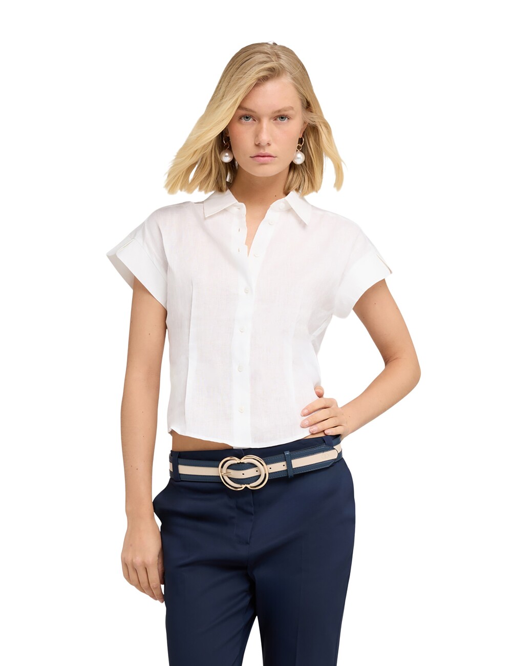 Motivi - Camisa de lino con pliegues