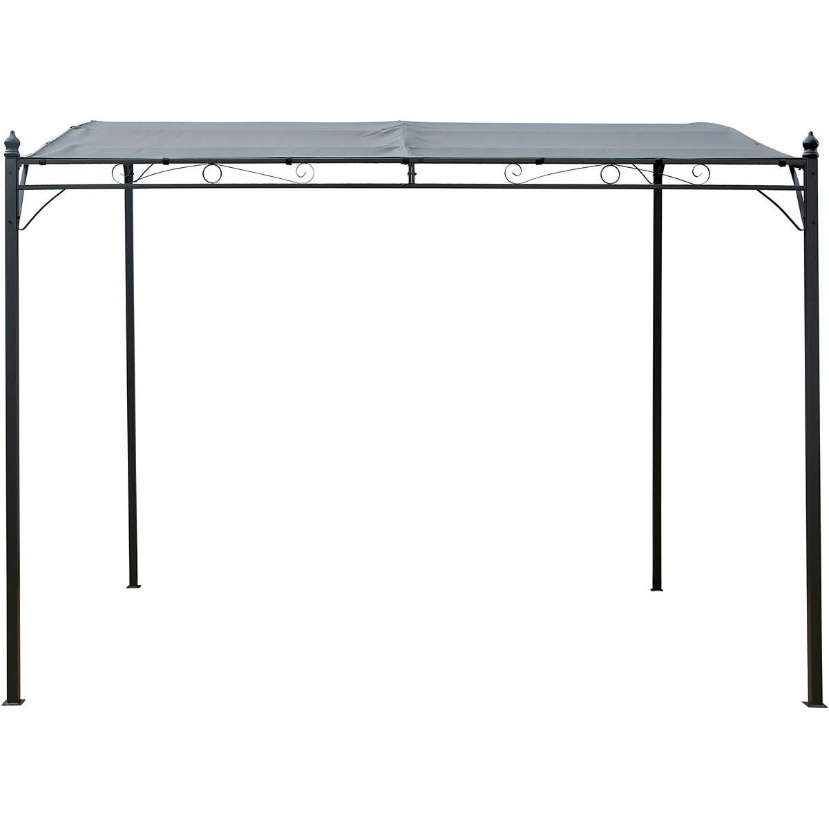 Habitat y Jardin - Pérgola metálica inclinada adosada - 3 x 2,5 m - Gris