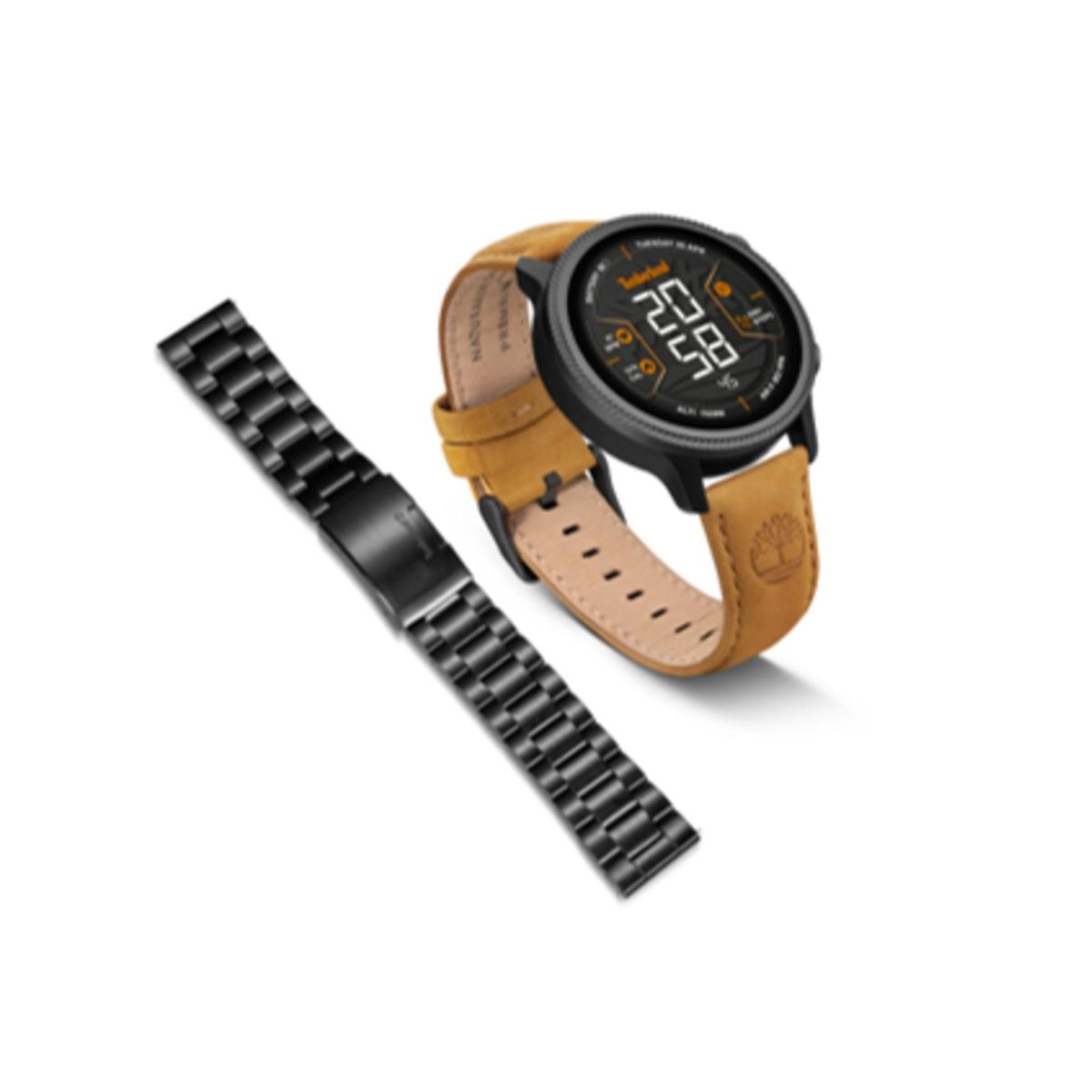 Timberland Reloj Inteligente Trail Force Pulsera De Genuine Leather, Metal Marrón Con Cierre De Hebilla Normal Control De Ritmo Cardiaco, Sueño Y Modos Deportivos Compatible Con Android, Ios