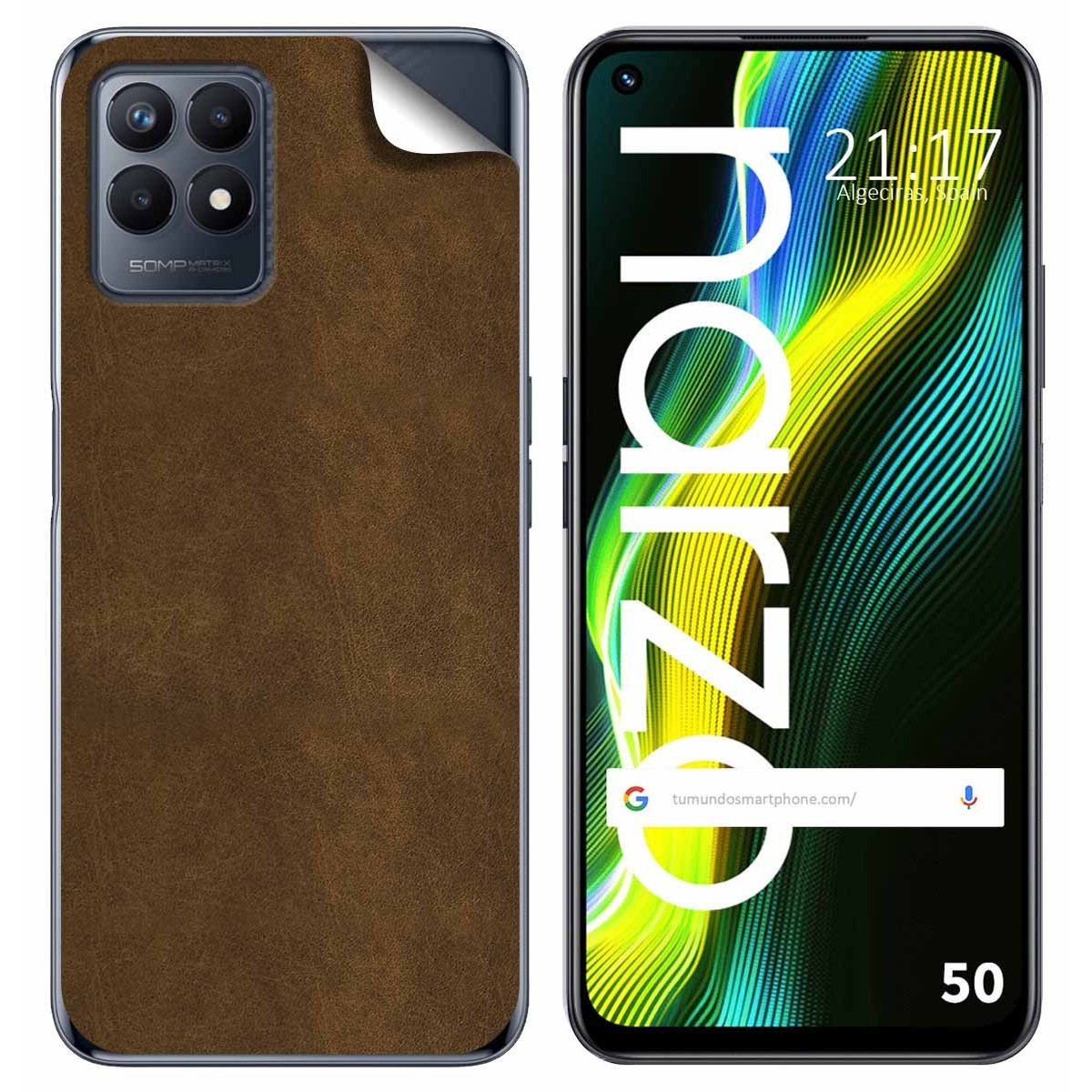 Pegatina Vinilo Autoadhesiva Textura Piel para Realme Narzo 50