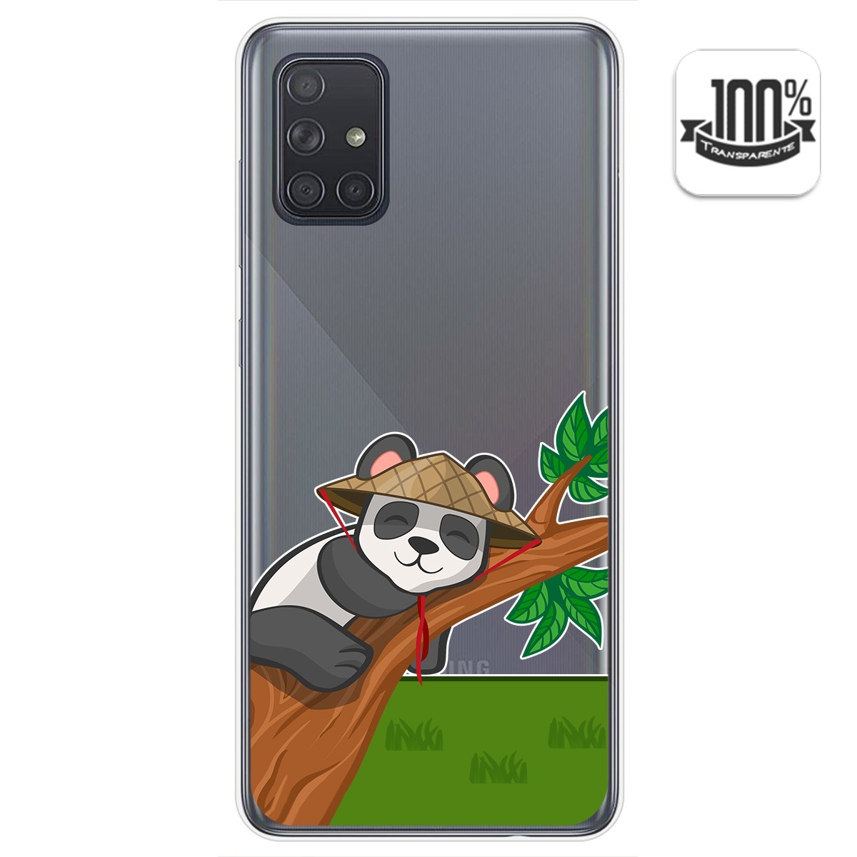 Tumundosmartphone Funda Gel Transparente para Samsung Galaxy A71 5G diseño Panda Dibujos