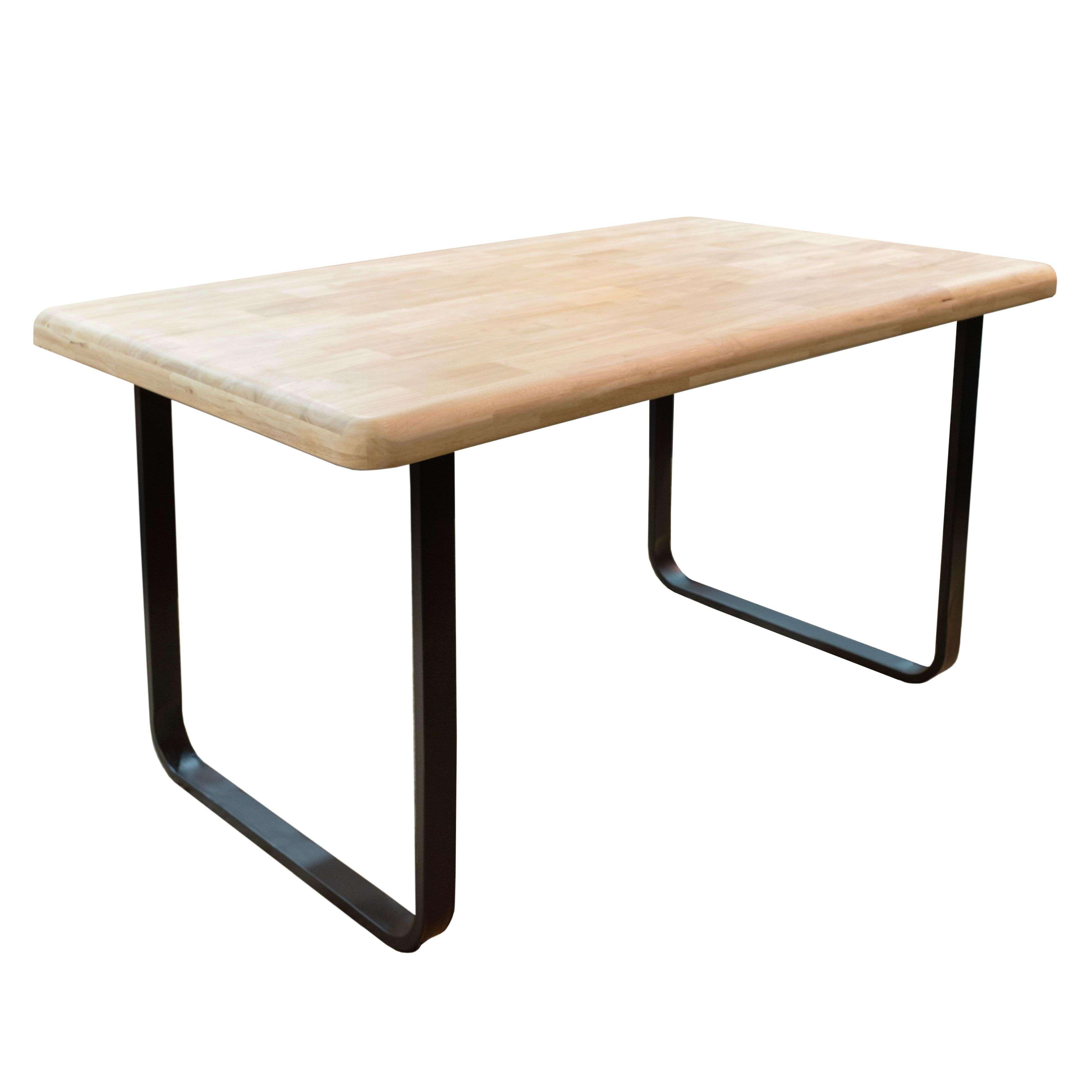 Miroytengo Mesa Comedor Fija Dans Estilo Industrial en Color Roble Nordish y Negro 140x76x80 cm