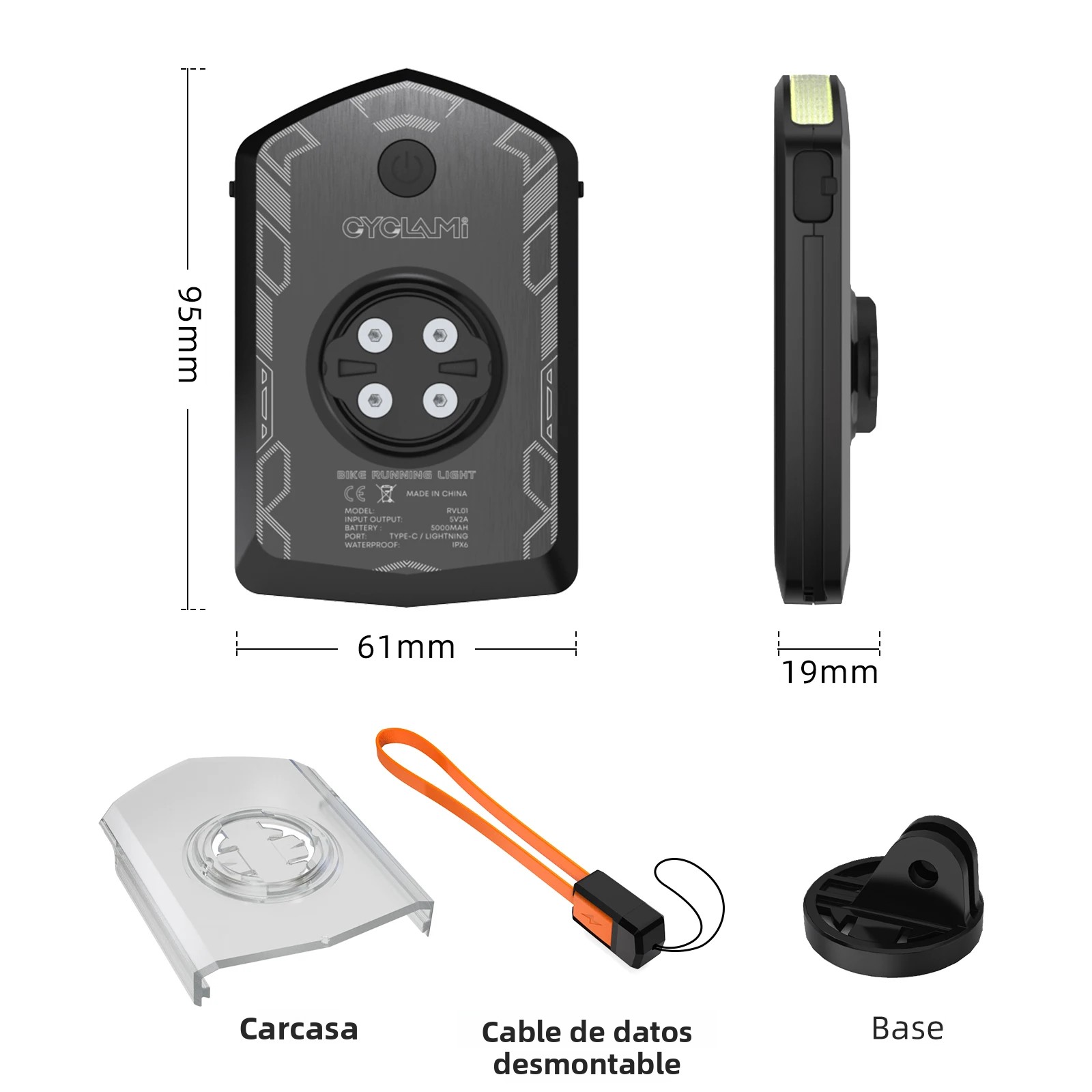 TK Luz De Bicicleta Inteligente Con Sensor Tipo-C Para XOSS Garmin IGS Luz Frontal Inteligente Recargable IPX6 Impermeable