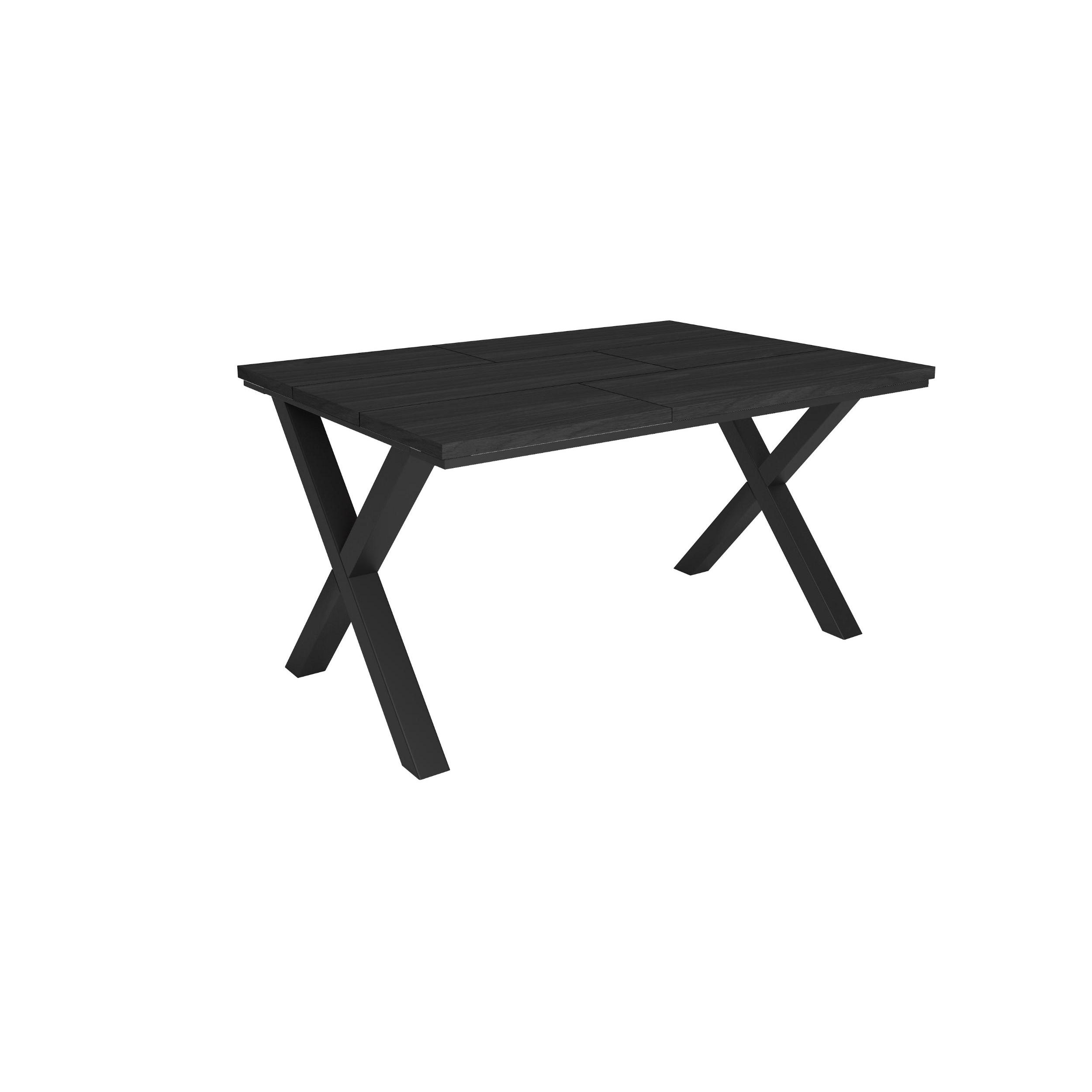 Skraut Home, Mesa Comedor, Mesa Fija Cocina y Salón, 140x90x74cm, Para 6 comensales, Muebles Comedor, Estilo Industrial, Negro