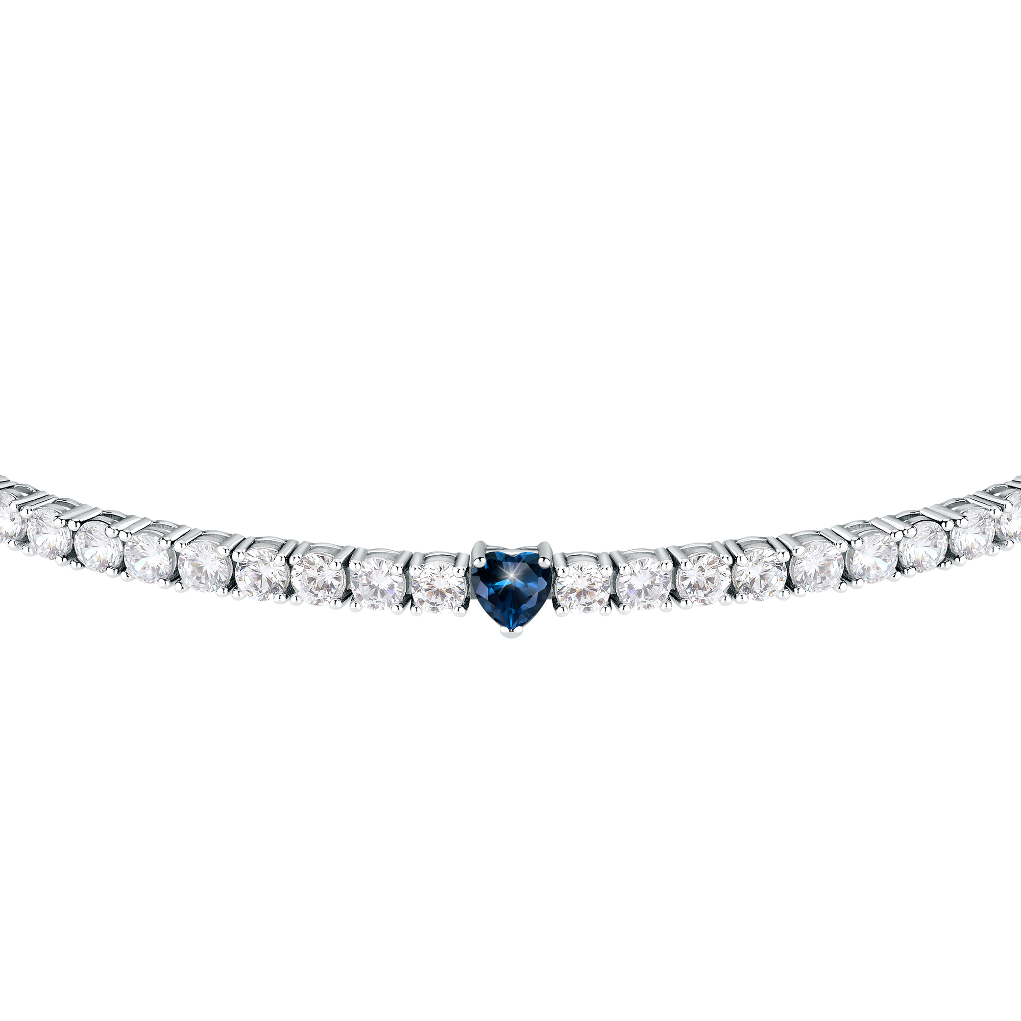 Pulsera Mujer en Plata 925 Words, Circonitas, Colección Tesori, Corazón, Tenis - SAIW168