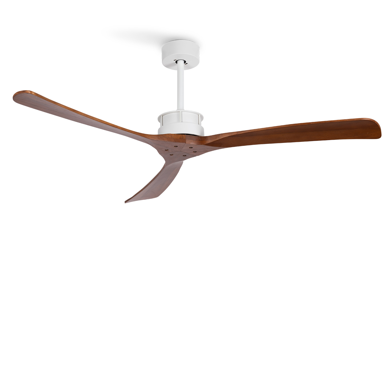 CREATE - Ventilador de techo 40W silencioso SIN luz (Ø152 cm), motor blanco aspas 100% madera - WIND LARGE