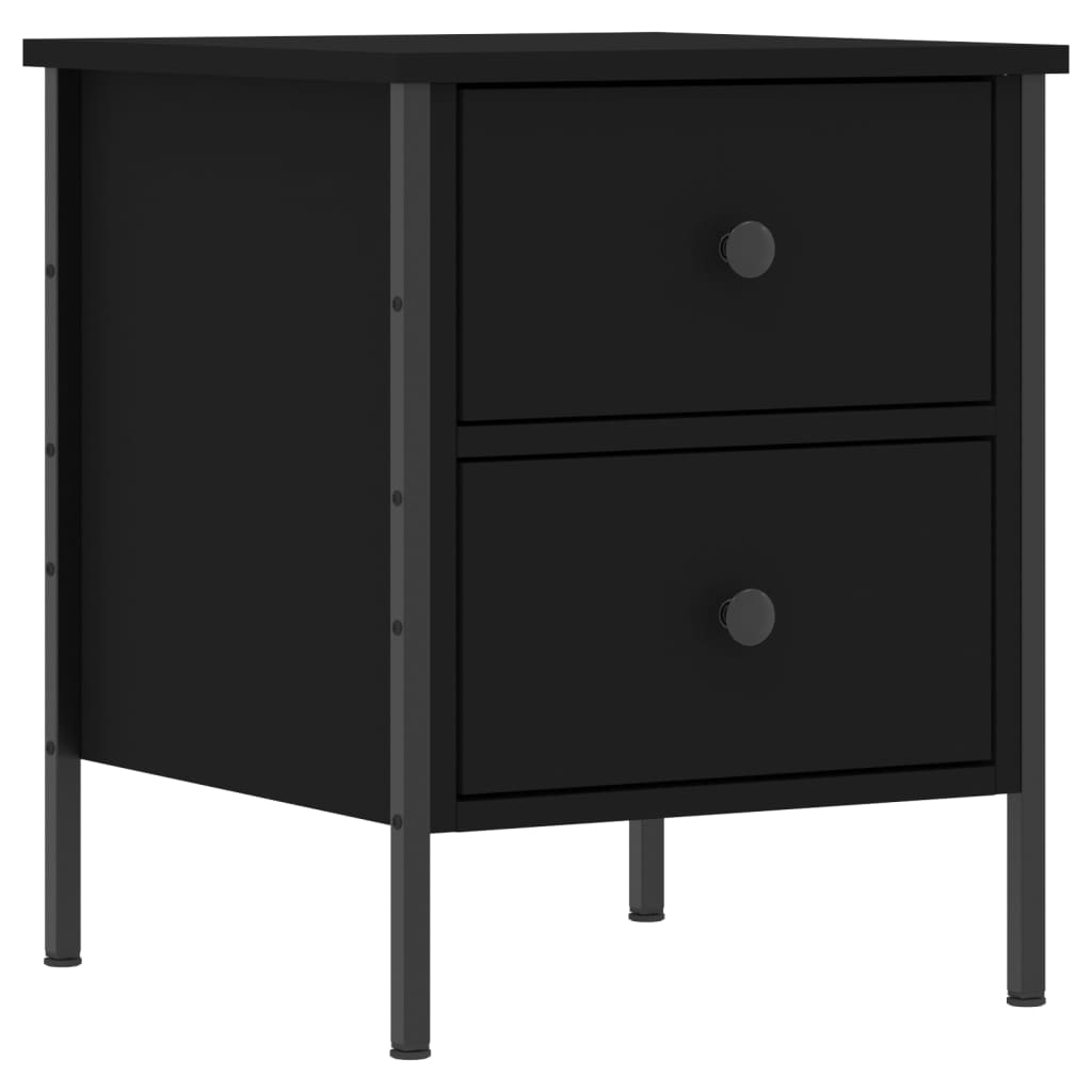 Vidaxl Mesita de Noche Madera de Ingeniería 40x42x50 Cm Negro