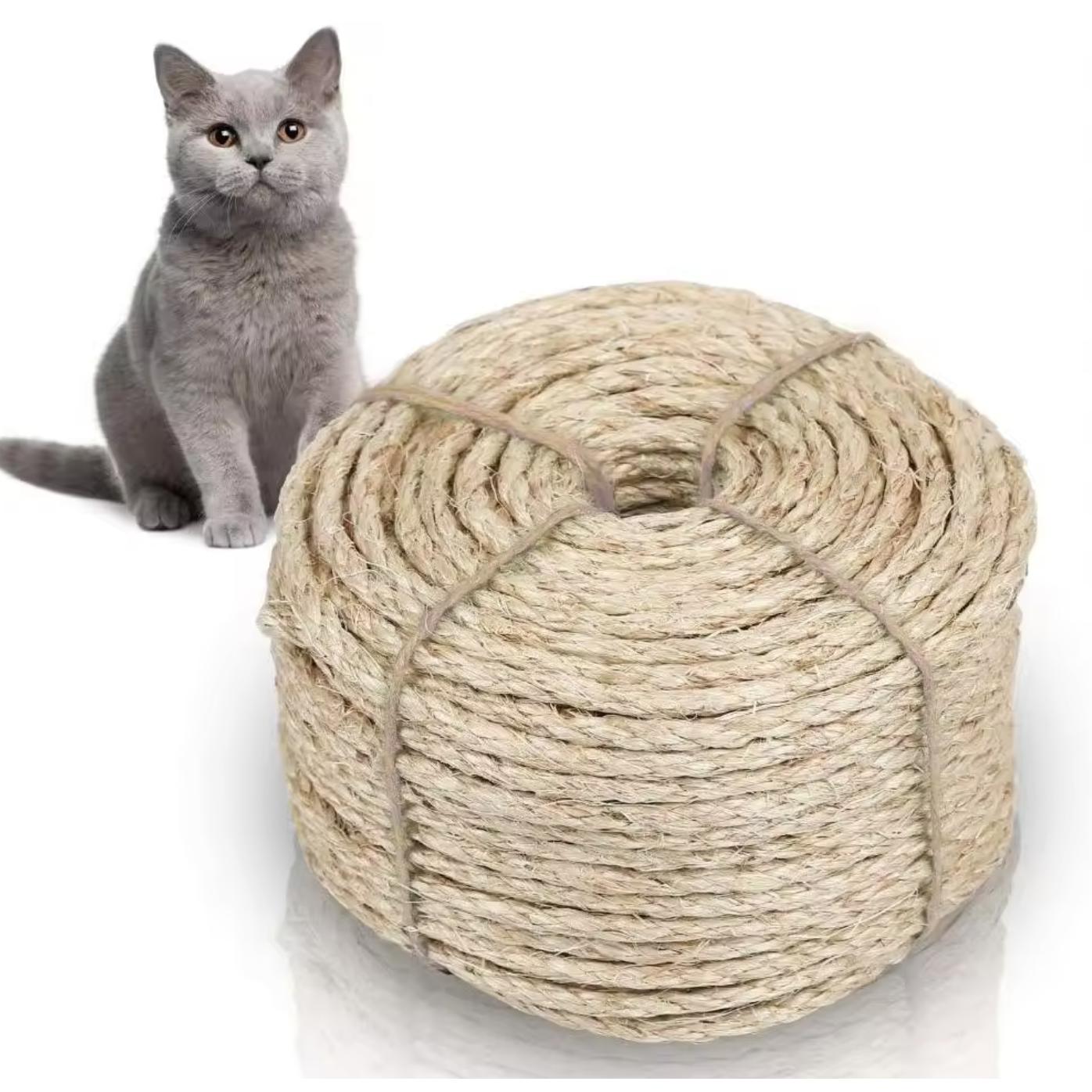 UNUSUAL- Cuerda Sisal Rascador para Gatos 3 tamaños _ Cuerda de Manualidades Hilo macramé para jardinería decoración_Cuerda de sisal Natural_Adecuada para Poste de arañar Gatos_decoración de jardín_Accesorios de Bricolaje Hechos a Mano_ Recambio