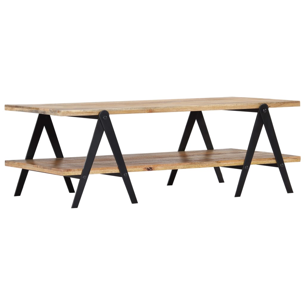 Vidaxl Mesa de Centro de Madera Maciza de Mango 115x60x40 Cm