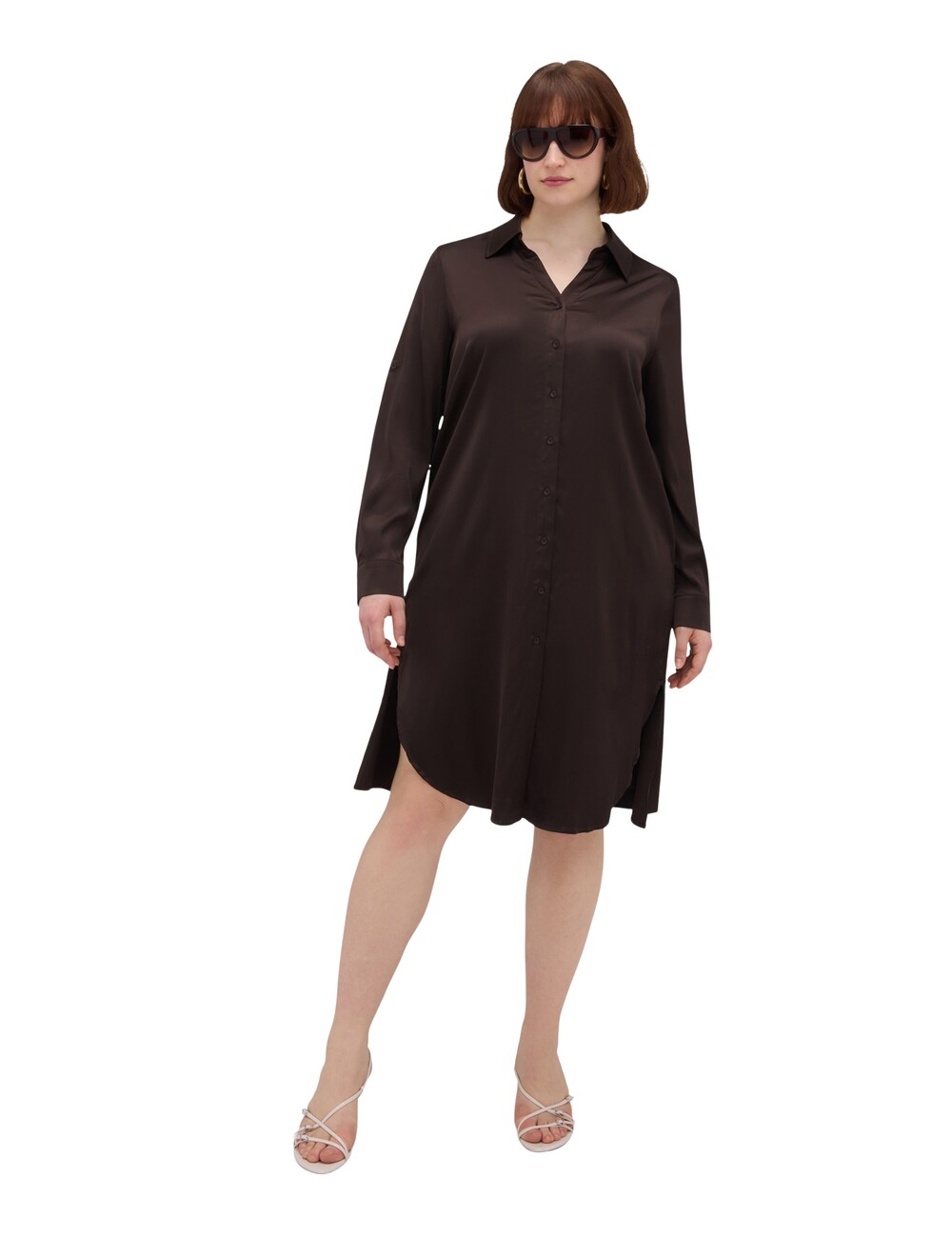 Fiorella Rubino - Vestido Power camisero en raso de viscosa