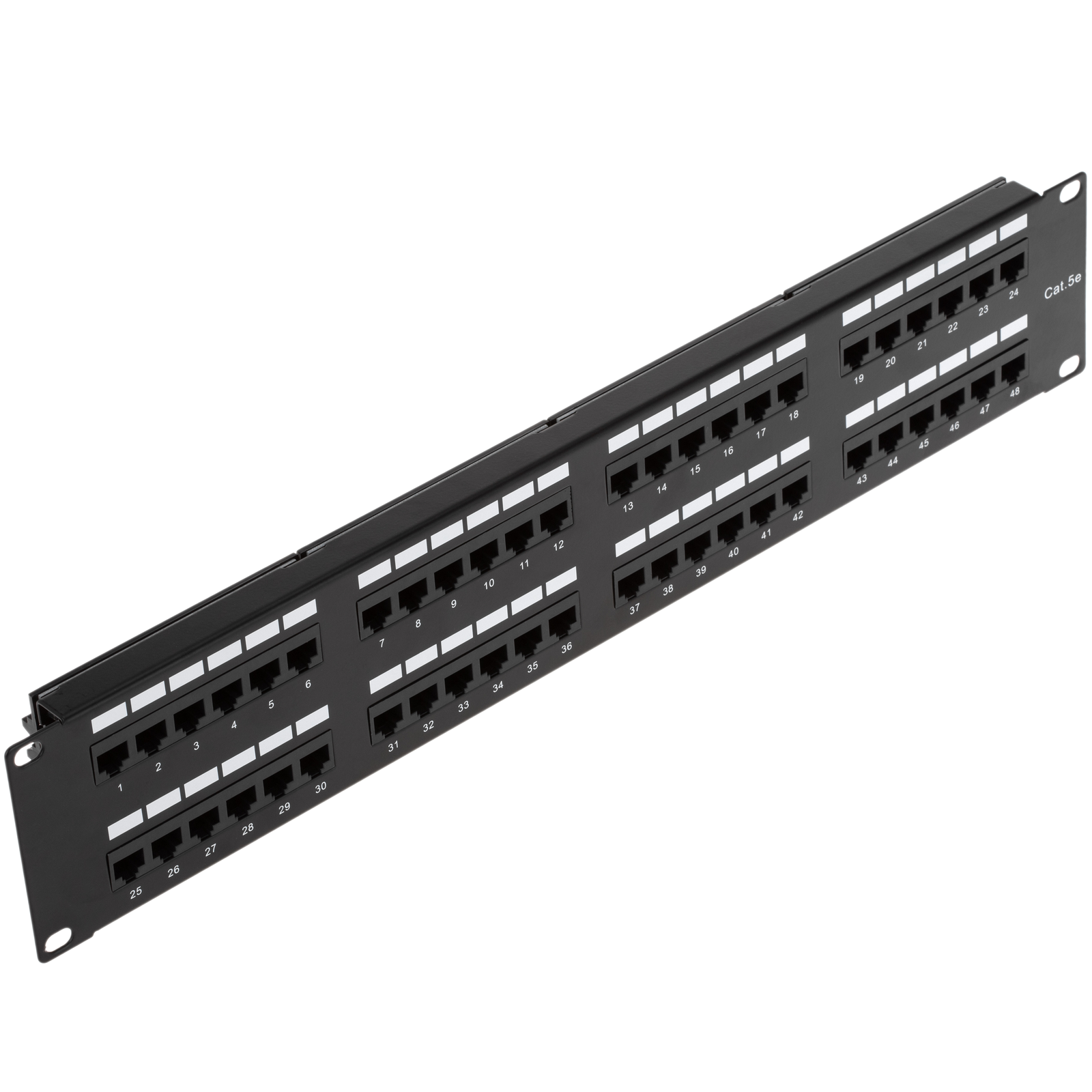 Patch panel de 48 RJ45 Cat.5e UTP 2U negro - RackMatic