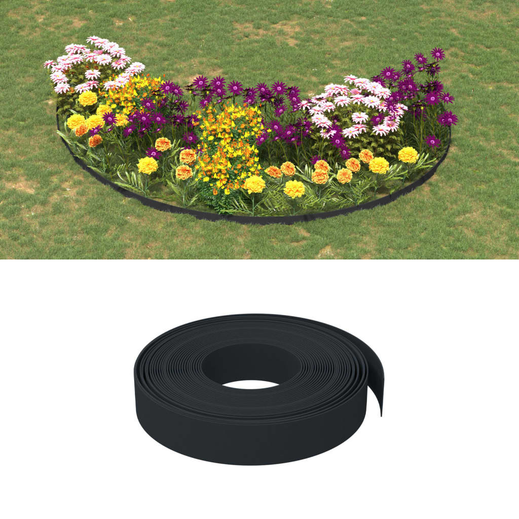 vidaXL Borduras de jardín 5 uds polietileno 10 m 10 cm Color Gris,  Marrón,  Negro y mas