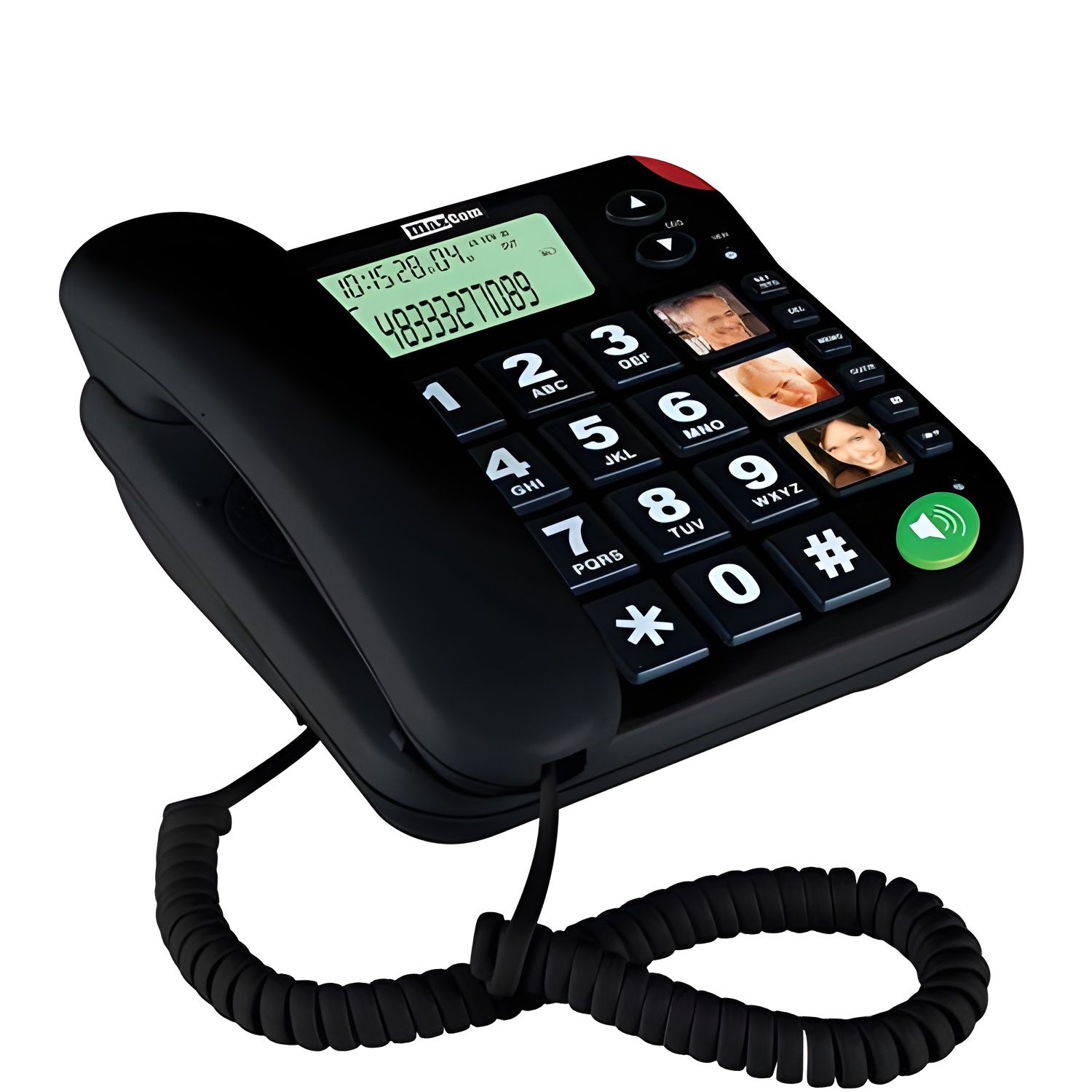 Maxcom KXT480CZ - Teléfono Fijo Negro de Alta Calidad de Sonido