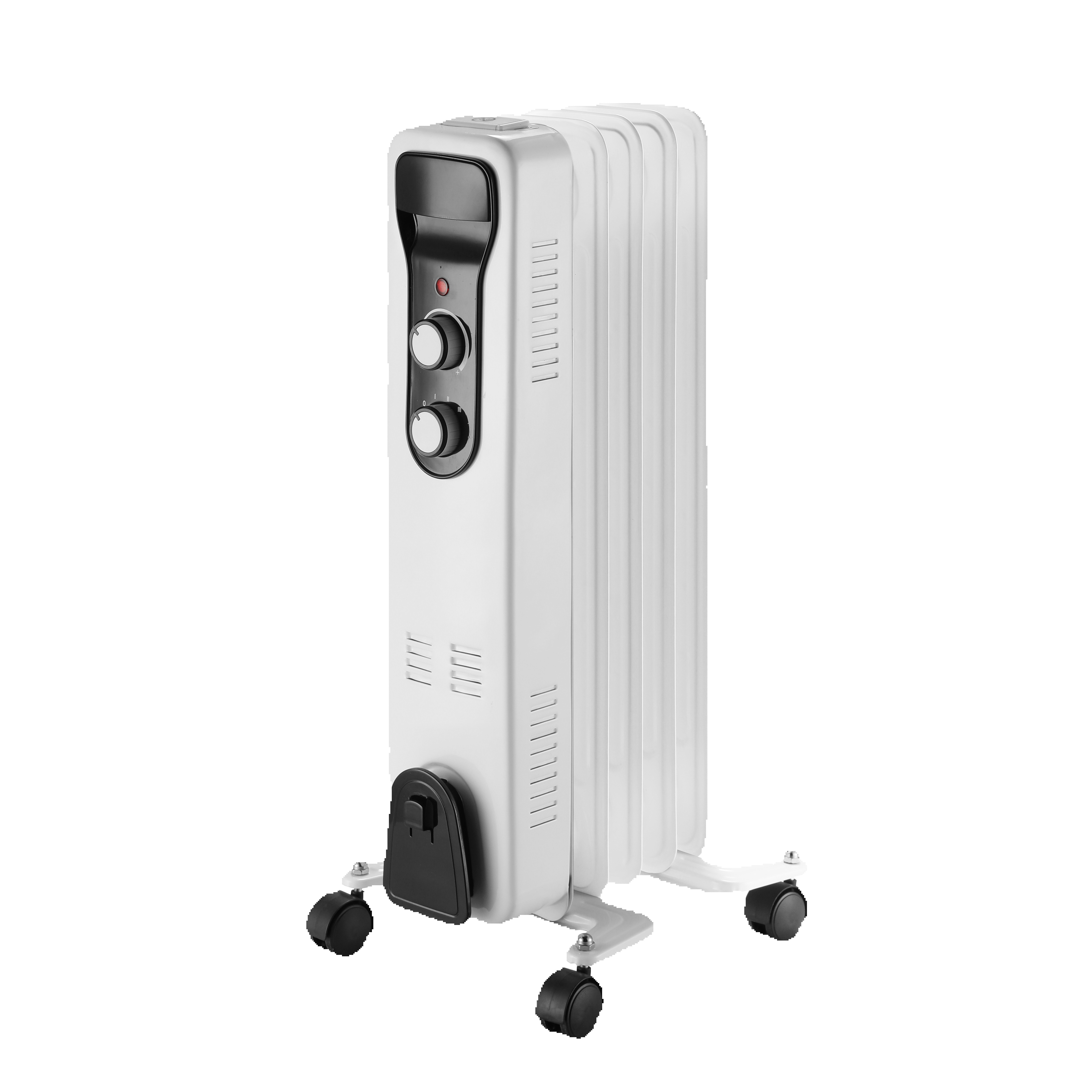 Radiador a Aceite Brasilia 1000W | 3 Potencias | Termostato | Antivuelco  3 Niveles de Potencia | 5 elementos con Asa   Fabrilamp