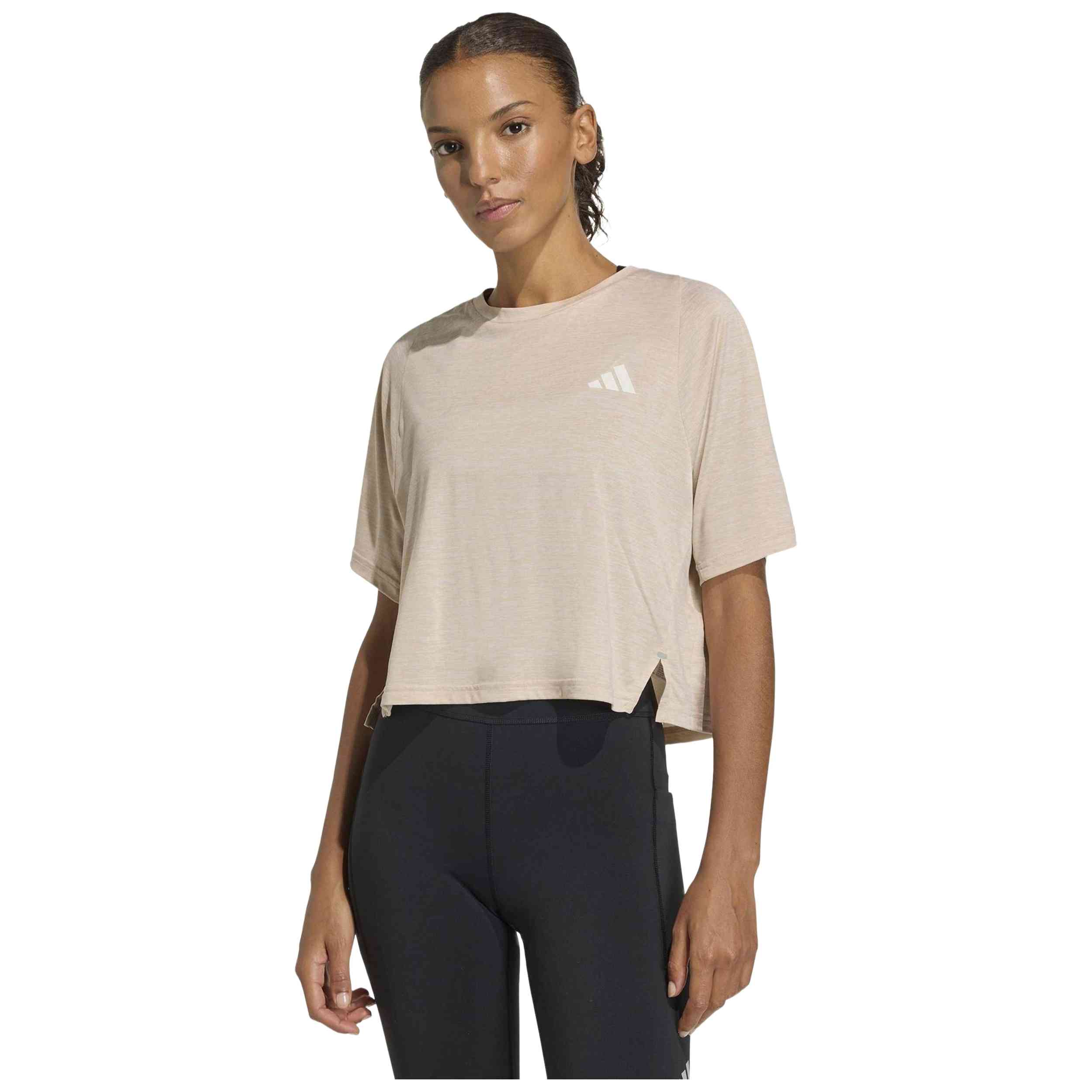 Camiseta De Manga Corta Adidas modelo JY7421 para Mujer en color Beige
