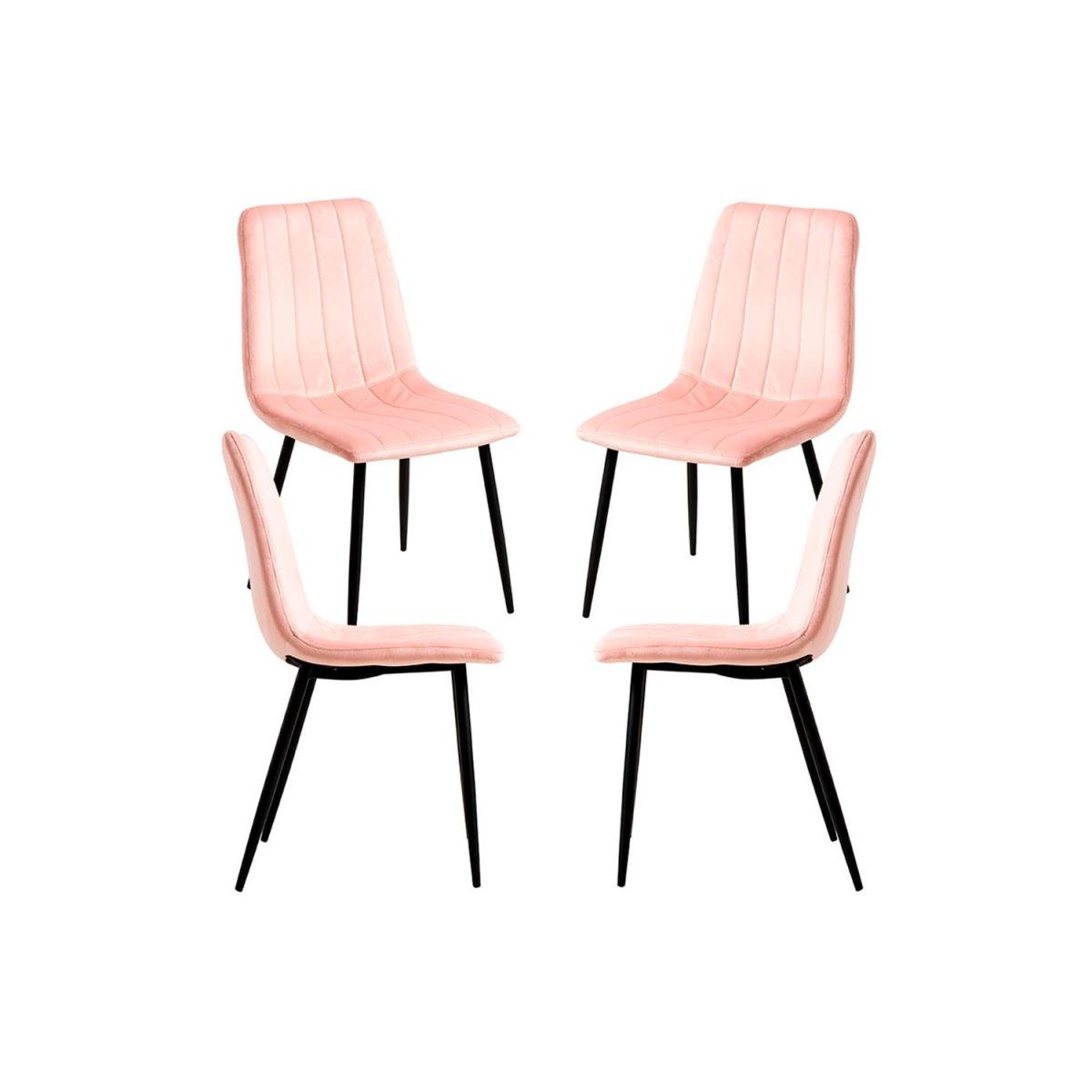Regalos Miguel - Packs Sillas Comedor - Pack 4 Sillas Liny Terciopelo - Rosa