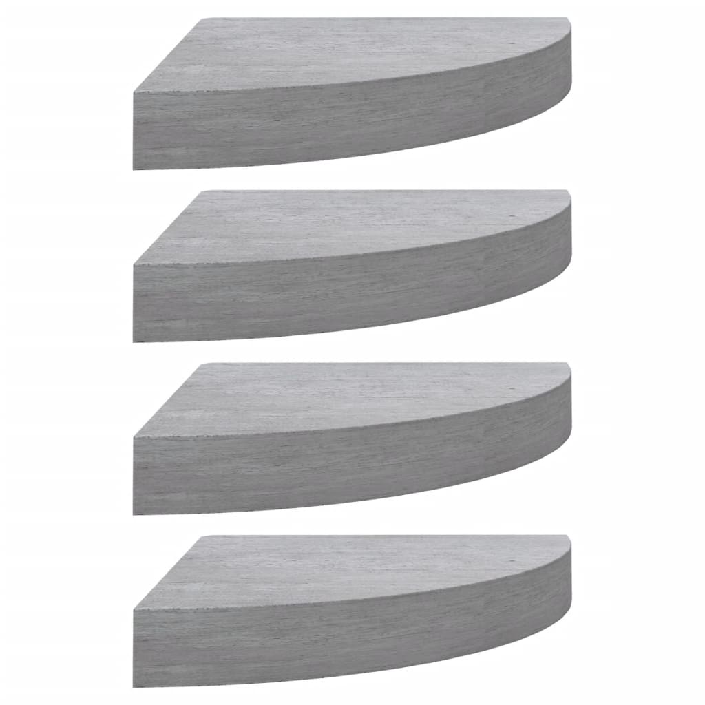 Vidaxl Estantes Flotantes Esquina 4 Uds MDF 25x25x3,8 Cm - Blanco/Negro/Gris Brillante