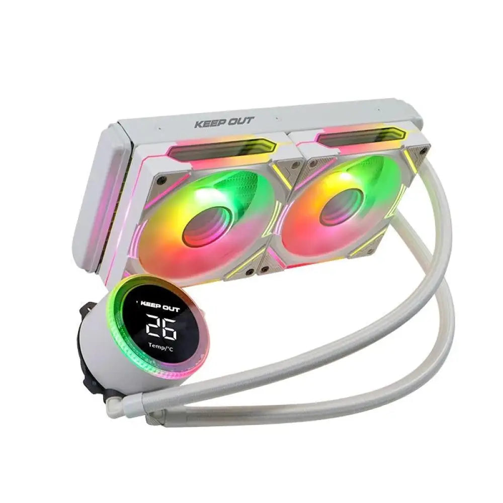 Refrigerador líquido Keep Out XWC-240 PRO Blanco 2x12cm ARGB Display Temp. CPU