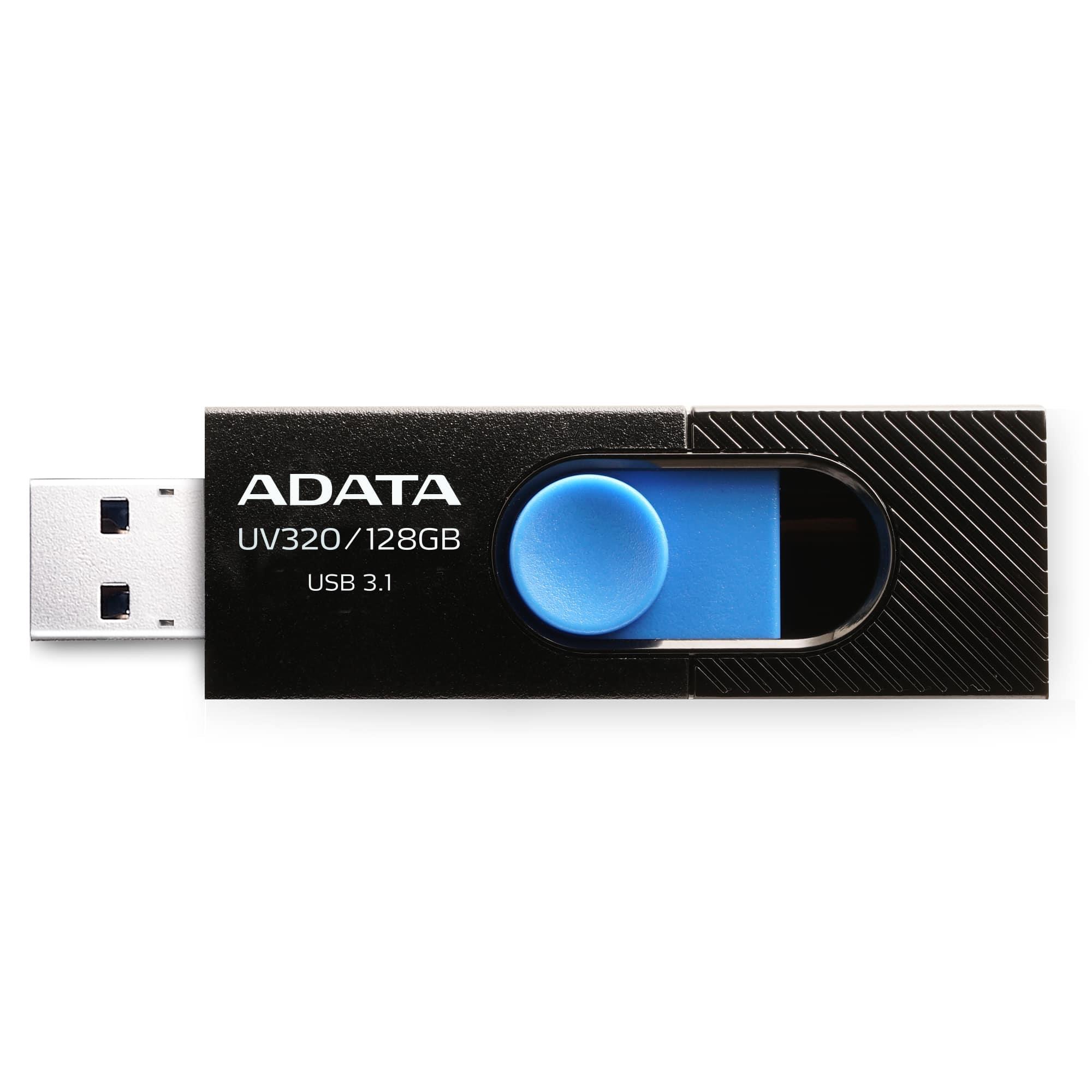 Adata ADATA UV320 Memoria USB 128 GB USB Tipo A 3.1 Negro Azul - Almacenamiento USB de Alta Velocidad