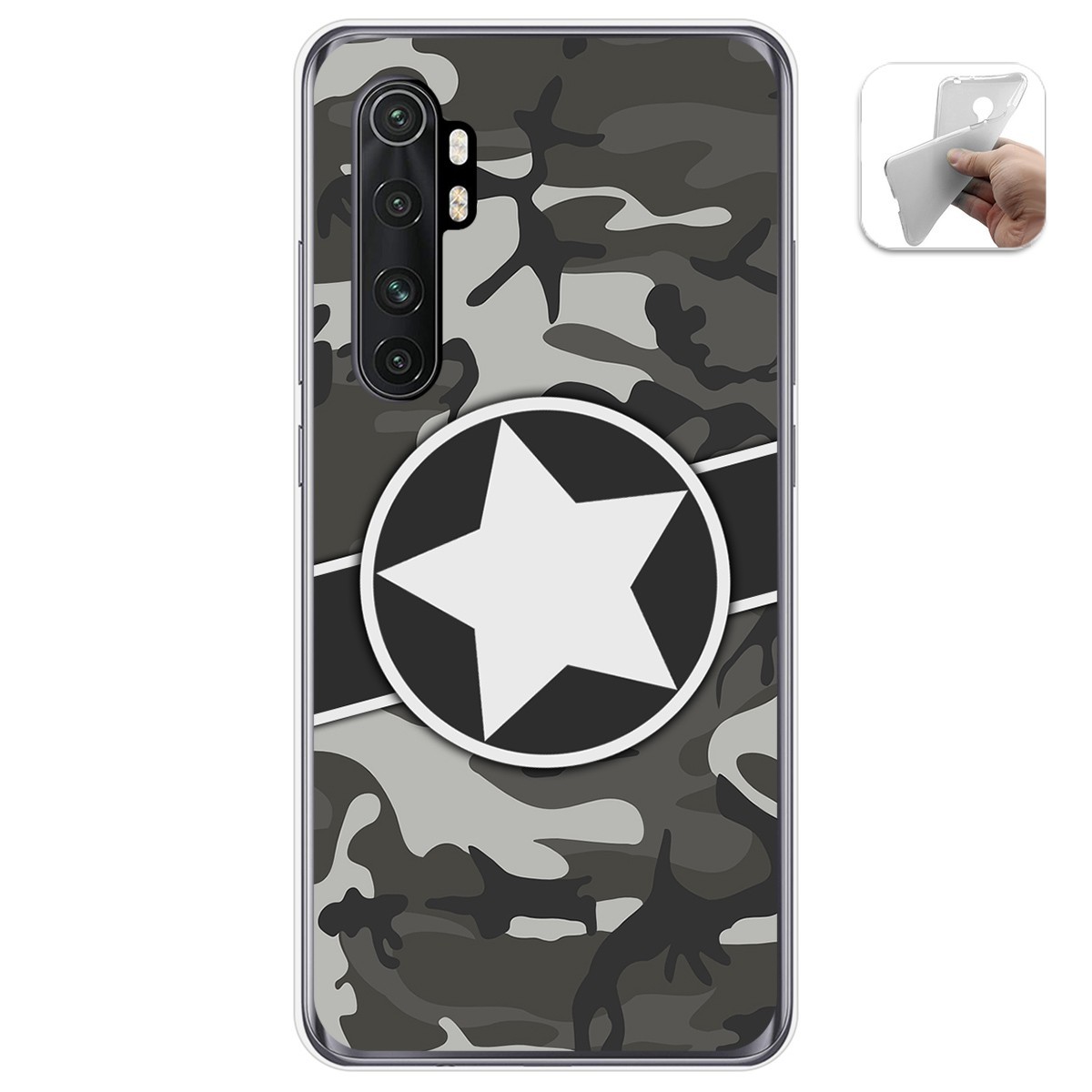Tumundosmartphone Funda Gel TPU Xiaomi Mi Note 10 Lite Personalizada Diseño Camuflaje 02