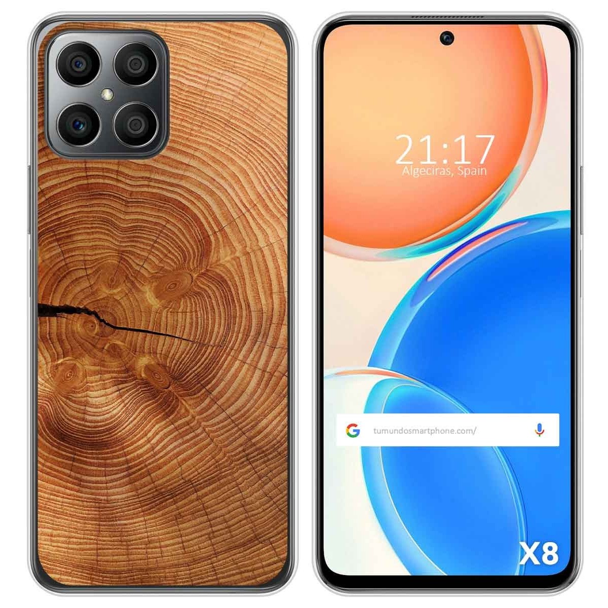 Tumundosmartphone Funda Silicona Huawei Honor X8 Gel TPU Madera 04