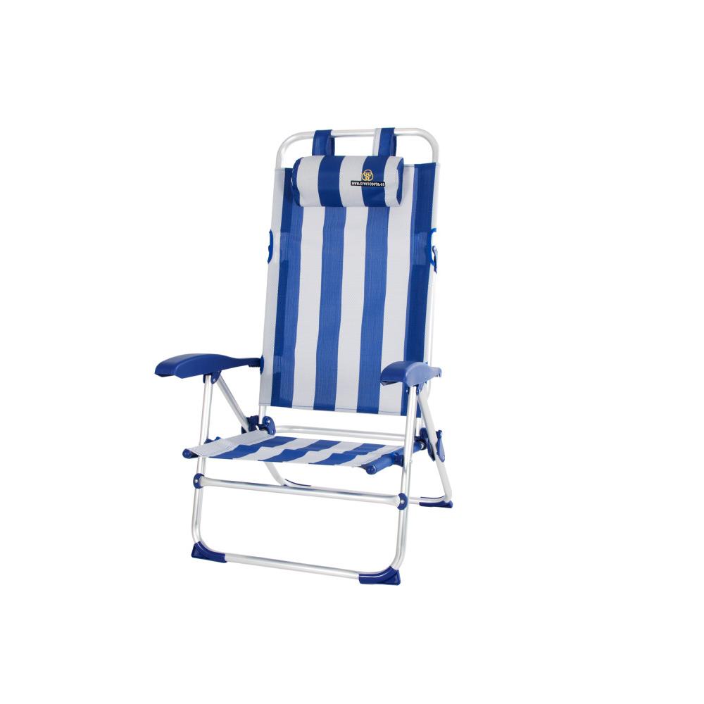 Silla BIO 12009 (Marinera) - Silla de Playa Plegable con reposabrazos y 9 Posiciones - CREVICOSTA QUALITY MARK MARCAS DE CALIDAD