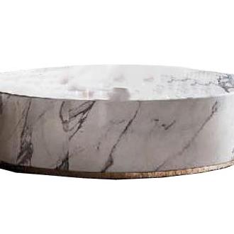 Mesa Centro Hierro 119X119X45 Simil Marmol Blanco - Fijalo - El mejor complemento para tu hogar.