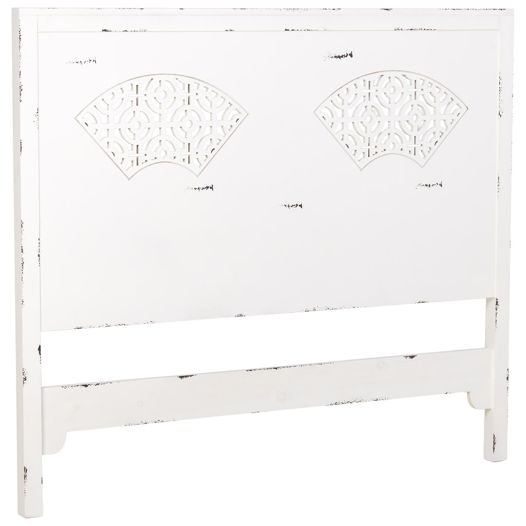 Wonderlust Deco - Cabezal de cama de madera blanco 150x5x130 Blanco 150x5x130h cm