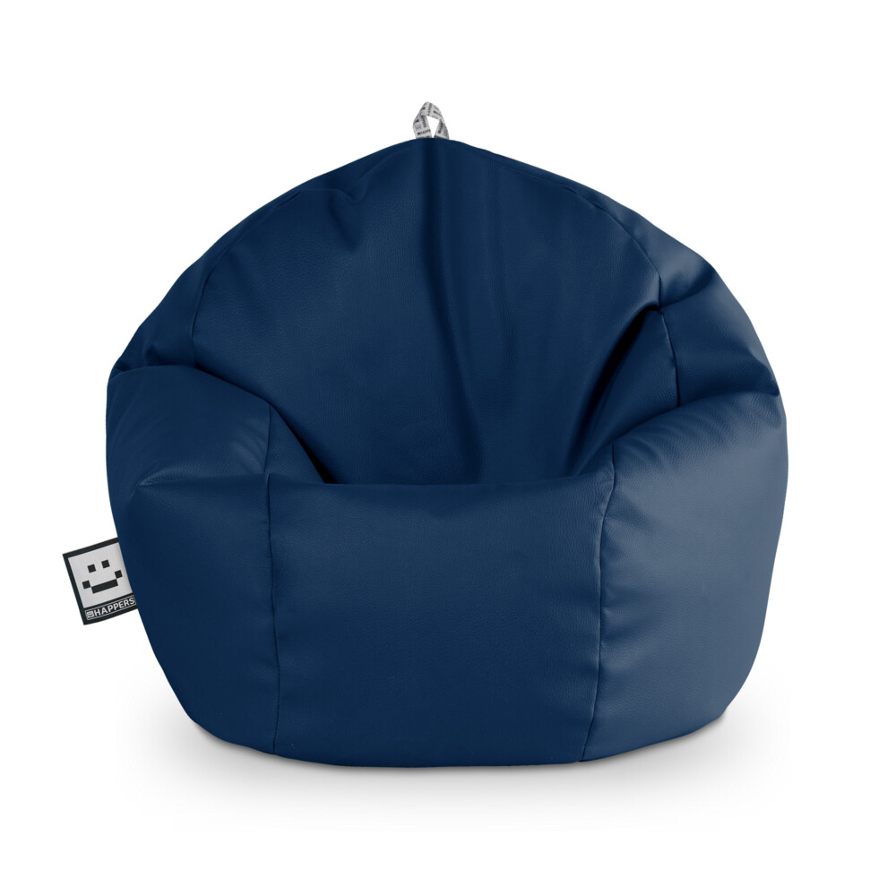 Puff Pelota Polipiel Azul HAPPERS - Cómodo, ligero y resistente. Make it Happers®