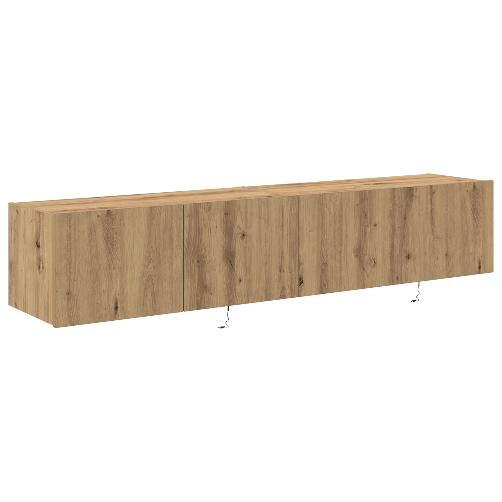 Armarios de pared para TV vidaXL con luces LED 2 pcs Roble artesanal 80x35x31 cm