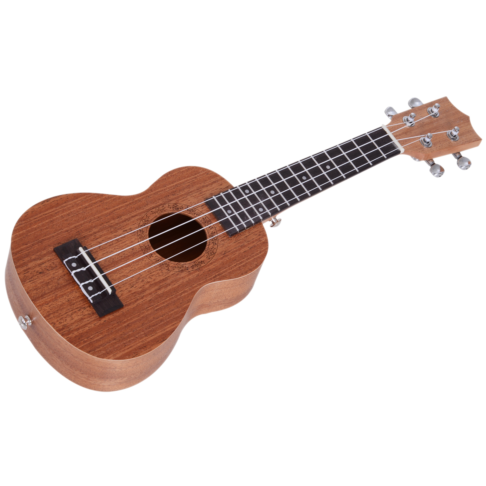 HOMCOM Ukelele 21 Pulgada Ukelele Soprano de Iniciación para Principiantes Ukelele Concierto Hawaiian Cuerdas Aquila de Nylon Material Madera 53x17,5x6,2 cm