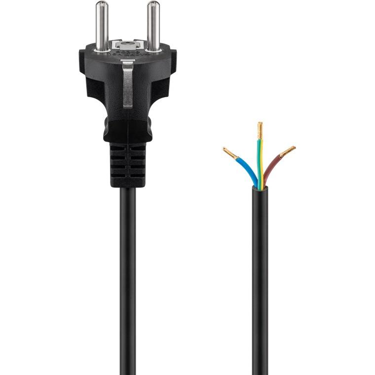 Goobay 51327 cable de transmisión Negro 1,5 m Enchufe tipo F CEE7/7