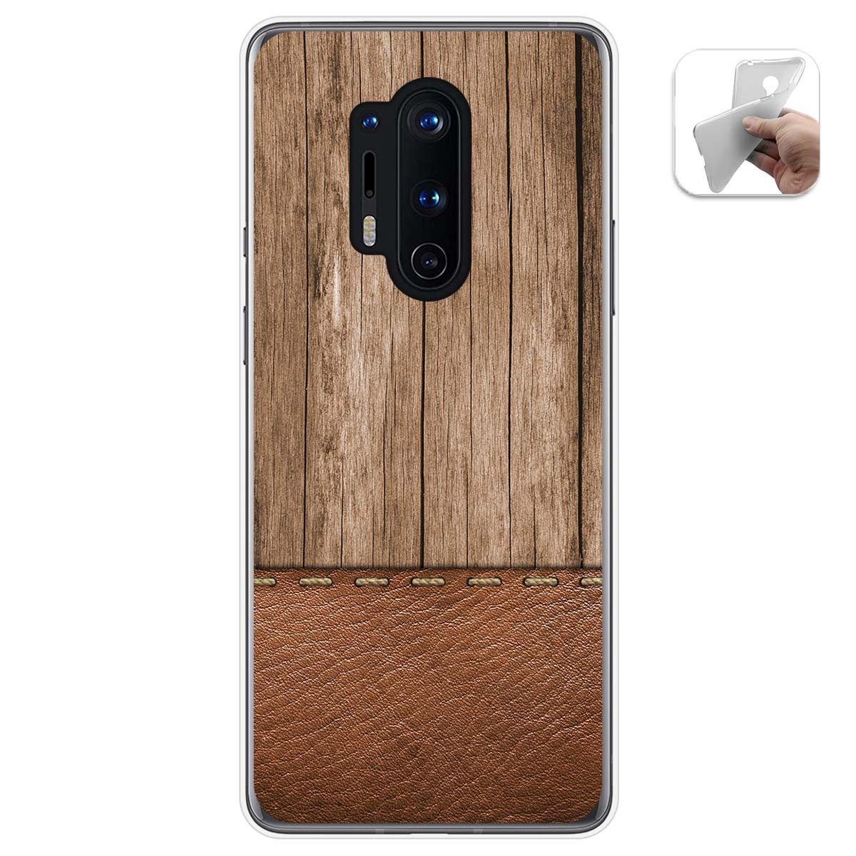 Tumundosmartphone Funda Gel Tpu para Oneplus 8 Pro diseño Madera 09 Dibujos