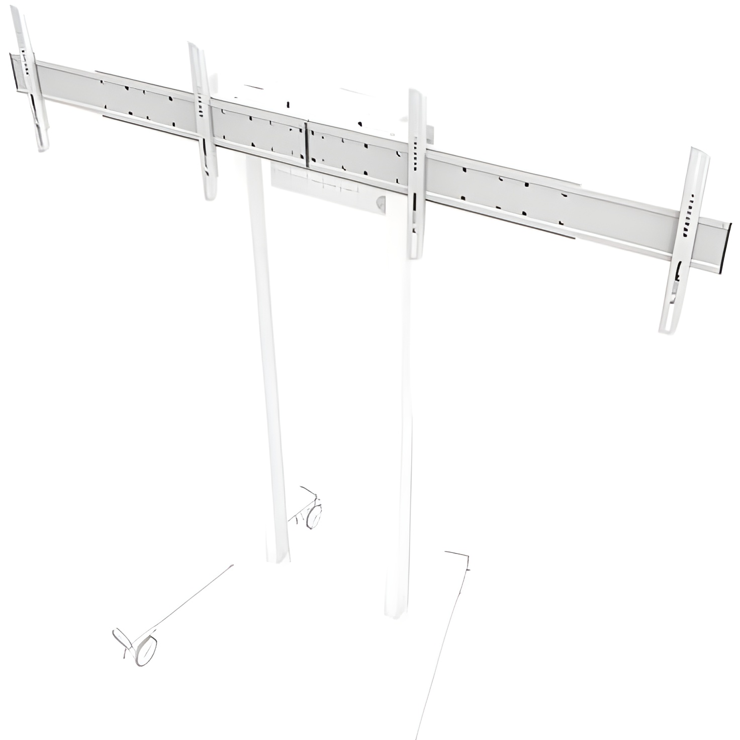 Neomounts by Newstar ADM-875WH2 Accesorio de Carrito para portátil y Ordenador Blanco Acero Barra de Montaje