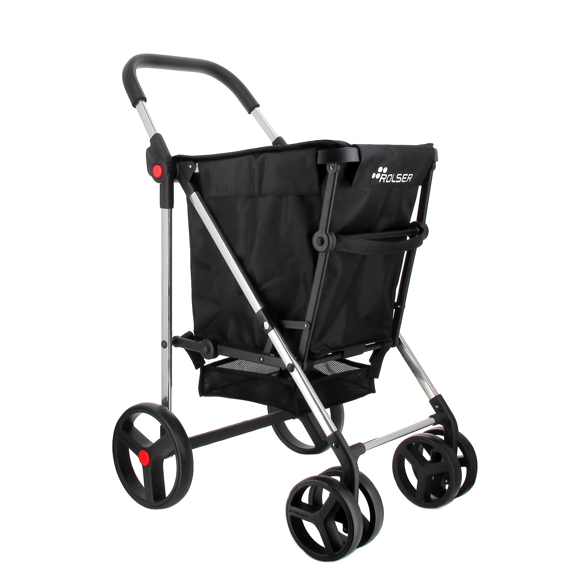 Carro Rolser Basket Mf 4 Ruedas Grandes 2 Giratorias Plegable