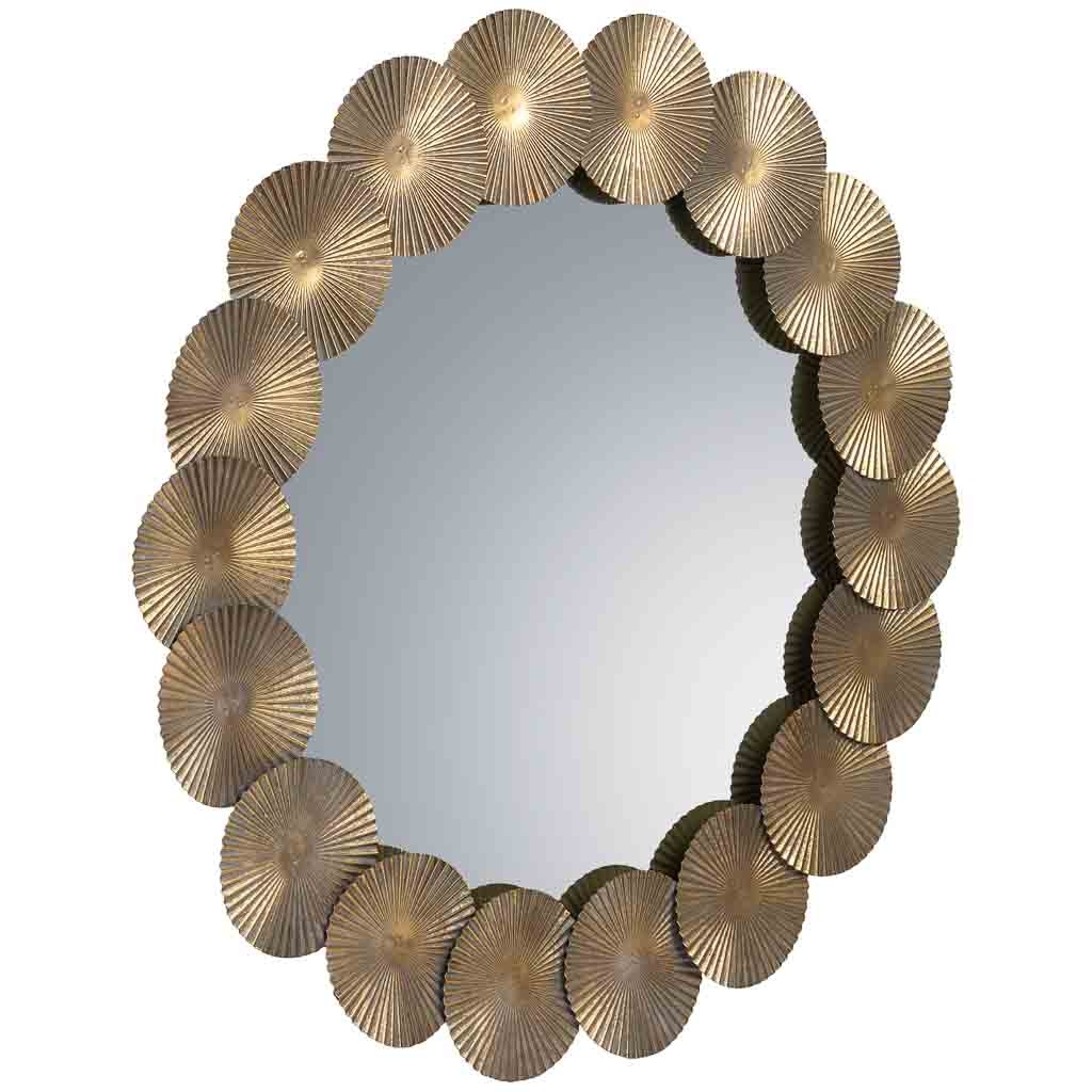 Wonderlust Deco - Espejo de pared de metal 90x90x03h cm Dorado 90x90x03h cm