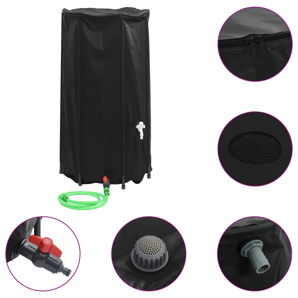 vidaXL Depósito de Agua Plegable con Grifo Bidón Contenedor Almacenaje PVC 100 l Color Negro, Azul, Verde y mas