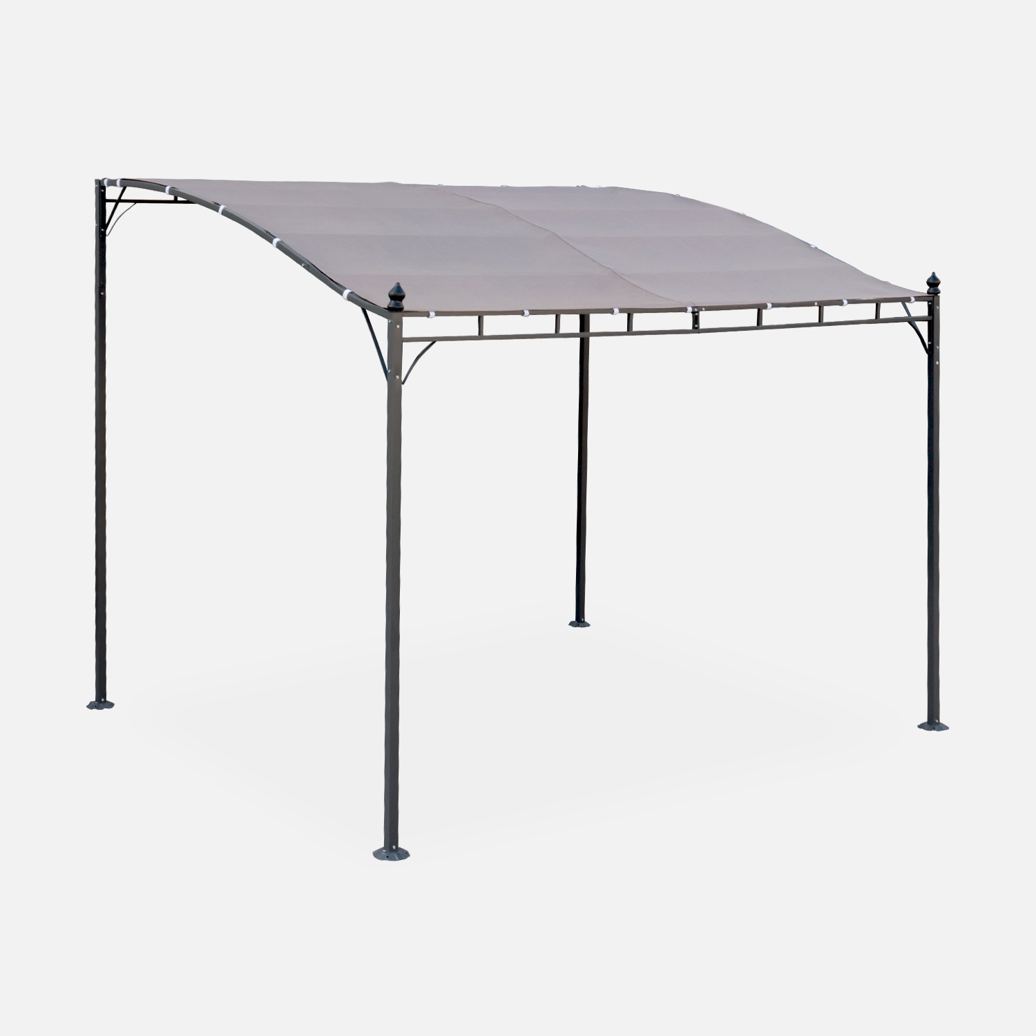 sweeek - Pérgola adosada de acero, 3x2.5m , Brestum , 298x249x248