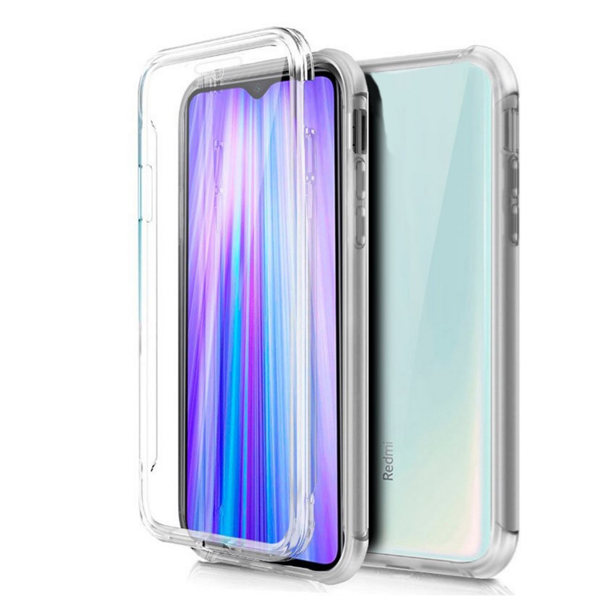 Tumundosmartphone Funda Completa Transparente Pc + Tpu Full Body 360 para Xiaomi Redmi Note 8 (2019/2021)