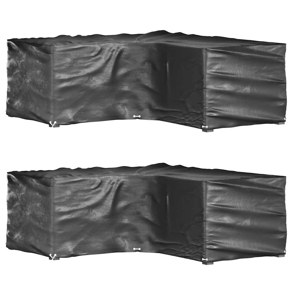 vidaXL Fundas muebles jardín forma de L 2 uds en dimensiones 215x215x70 cm/210x260x80 cm/250x250x70 cm y más | almacenamiento funcional diseño moderno para baño dormitorio sala