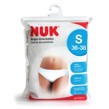 Nuk - Braguitas desechables postparto Nuk para protección higiénica intensa, suaves y acolchadas, tallas S/M/L