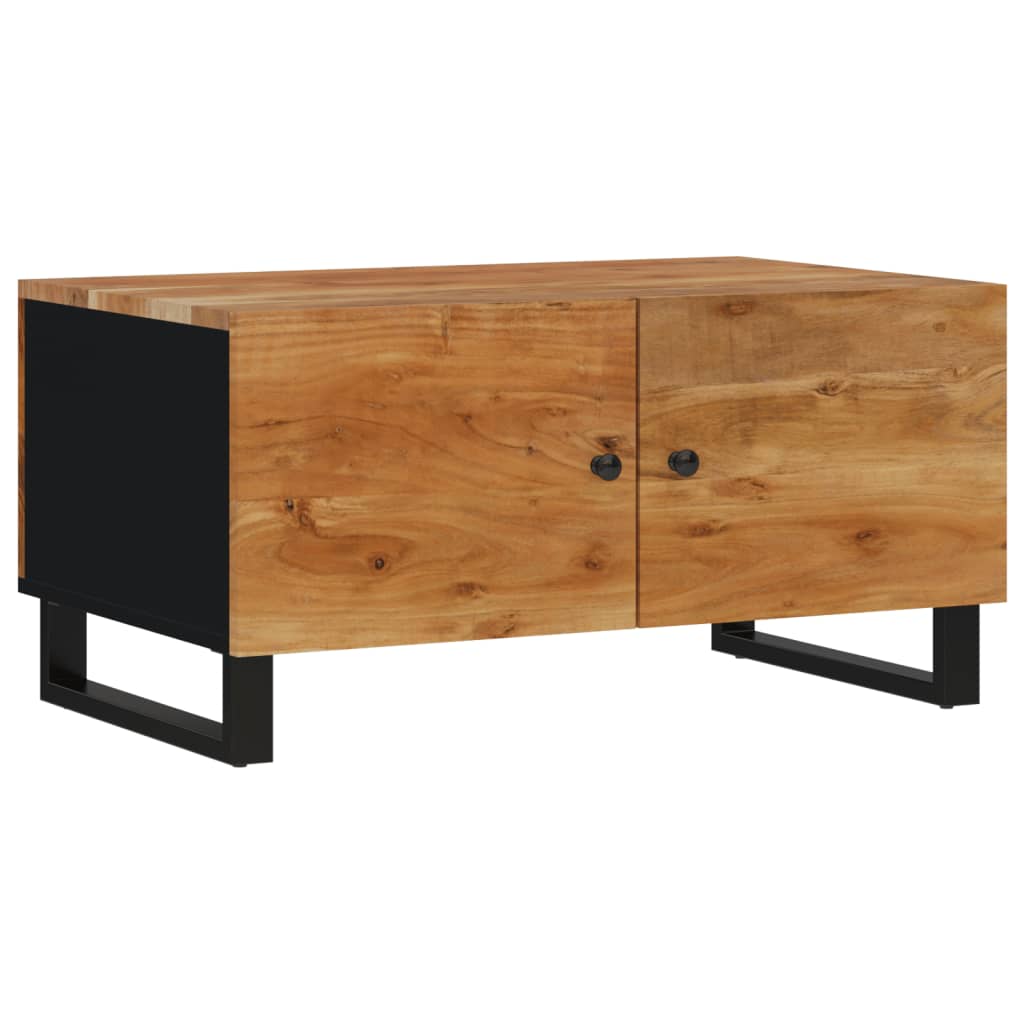 Vidaxl Mesa de Centro Madera Maciza Mango y Contrachapada 80x50x40 Cm Madera Clara