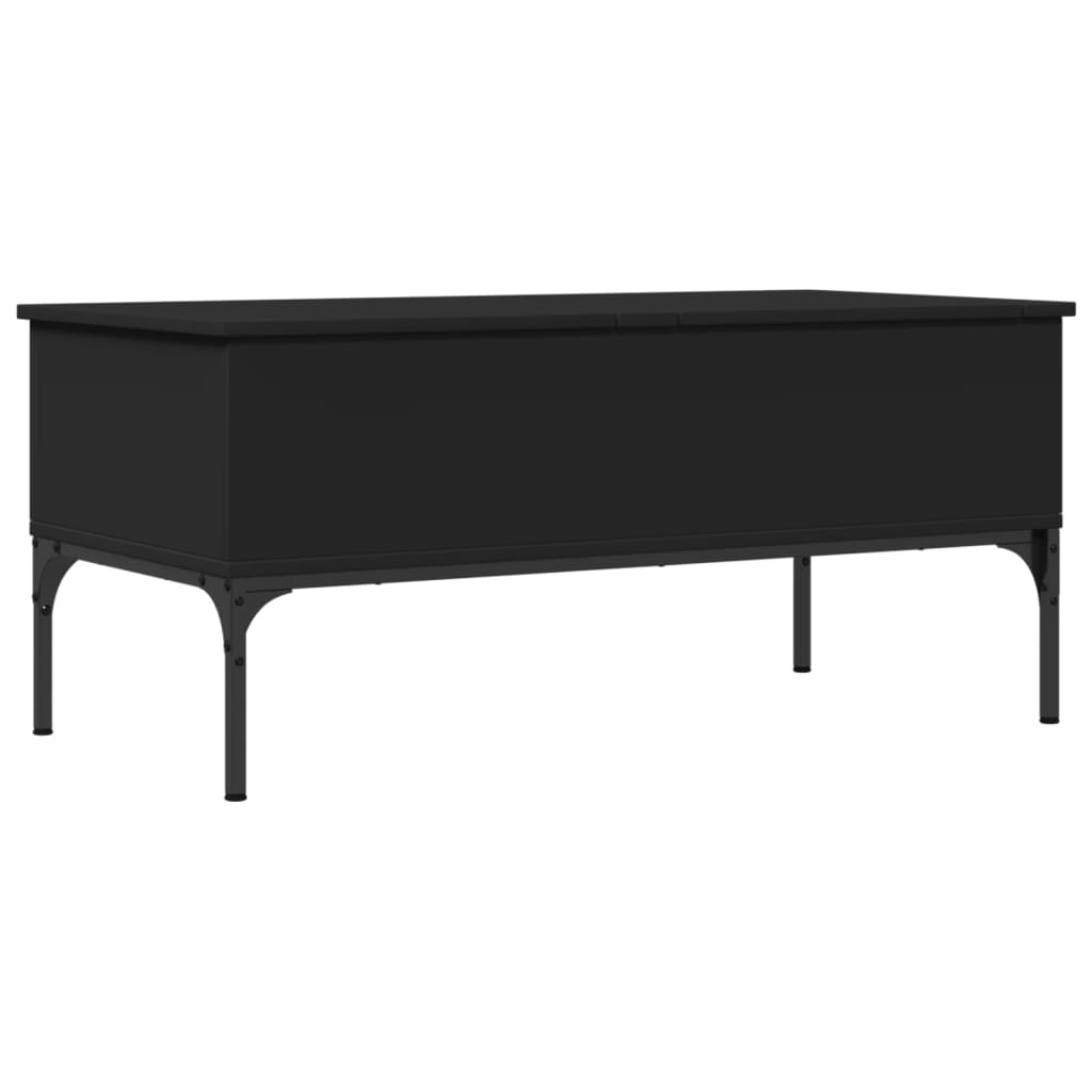 Vidaxl Mesa de Centro de Madera Ingeniería Metal 100x50x45cm Negro