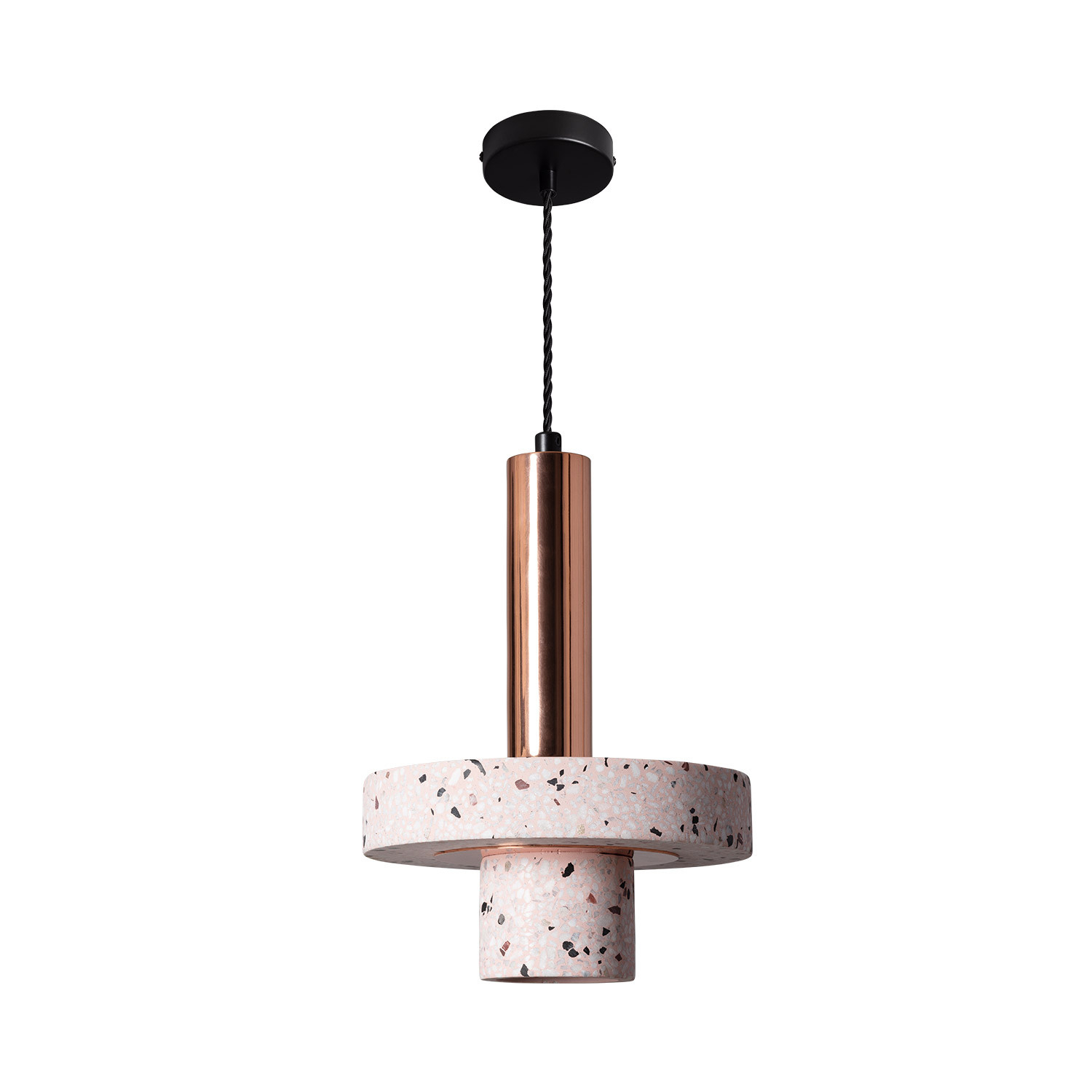 Ledkia Lámpara Colgante Metal y Cemento Hestia Oro Rosa
